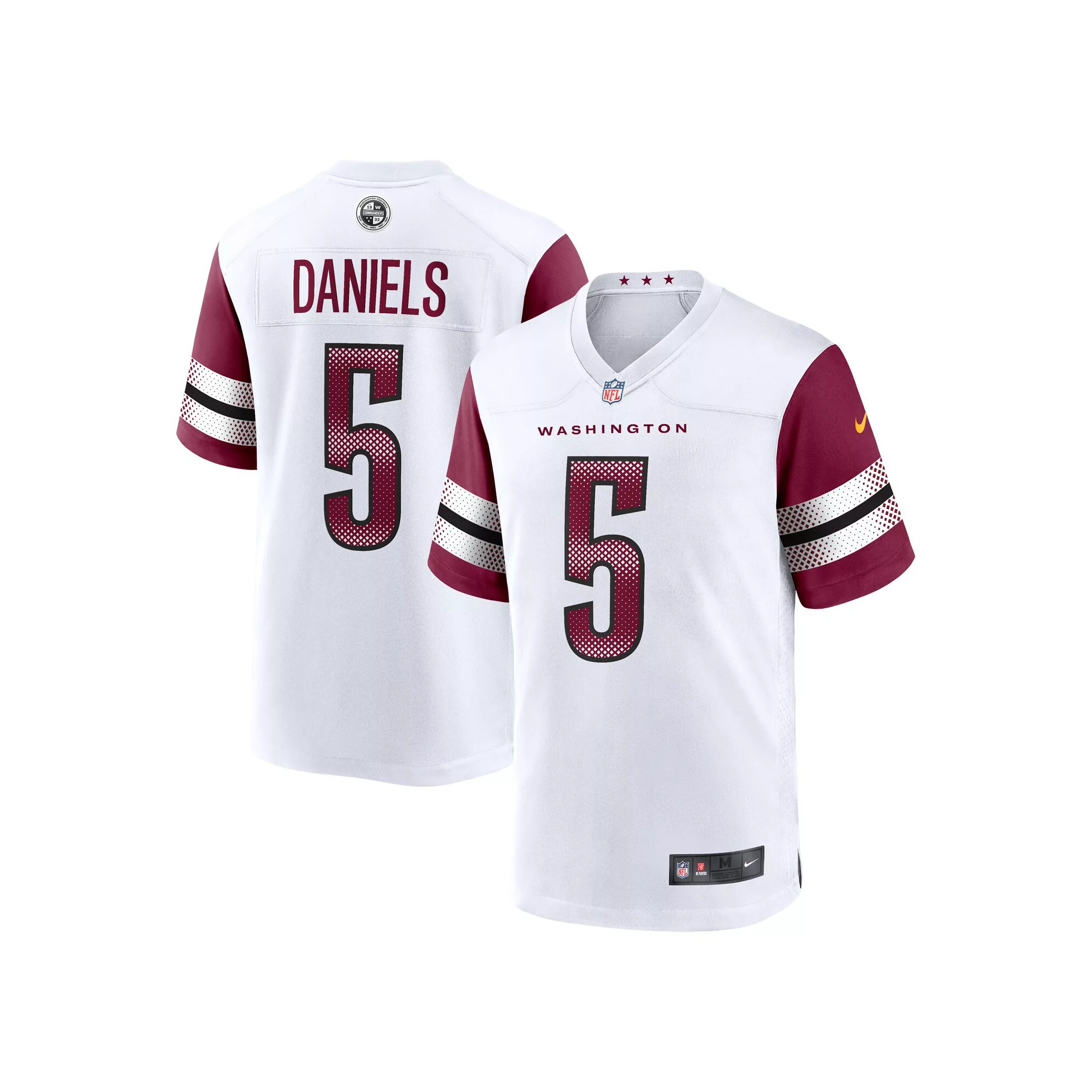 Men's Nike Jayden Daniels White Washington Commanders 2024 NFL Draft First Round Pick Player Game Jersey