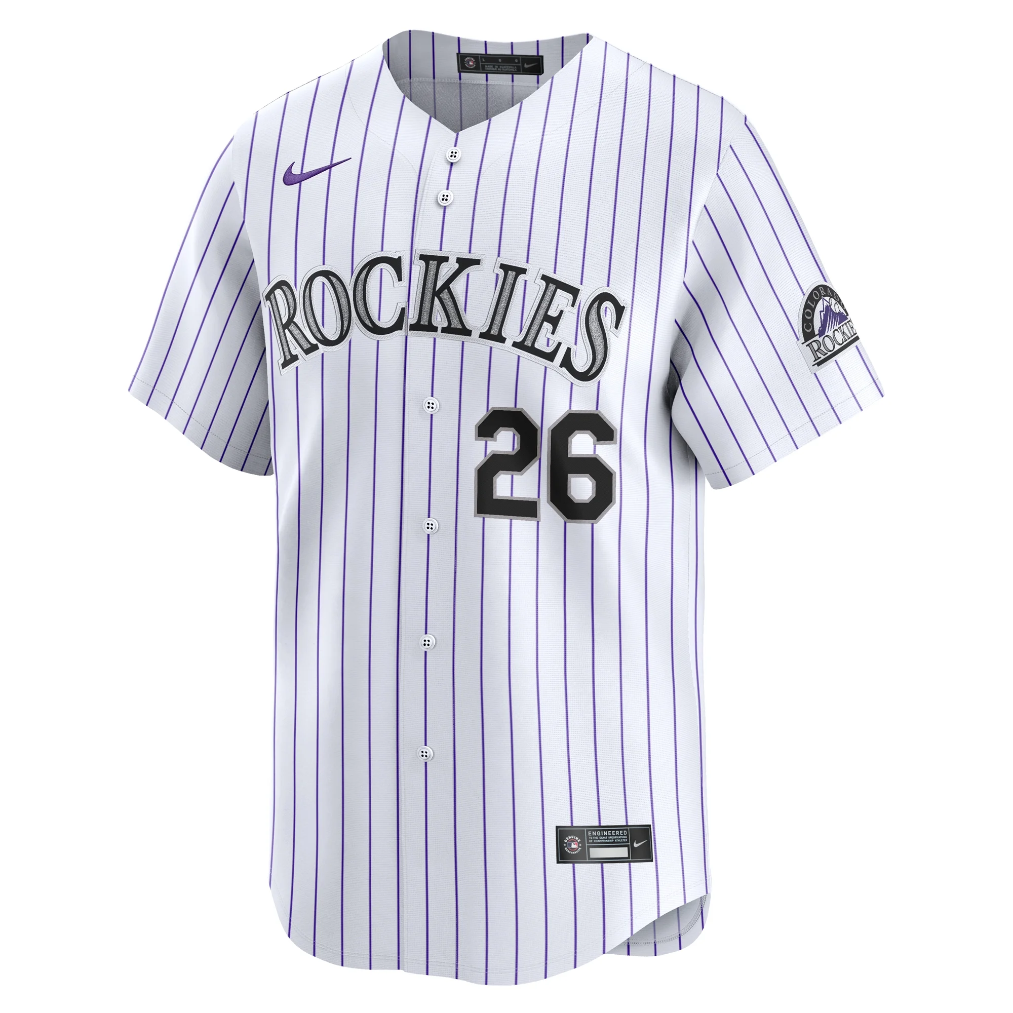 Men's Nike Austin Gomber White Colorado Rockies Home Limited Player Jersey
