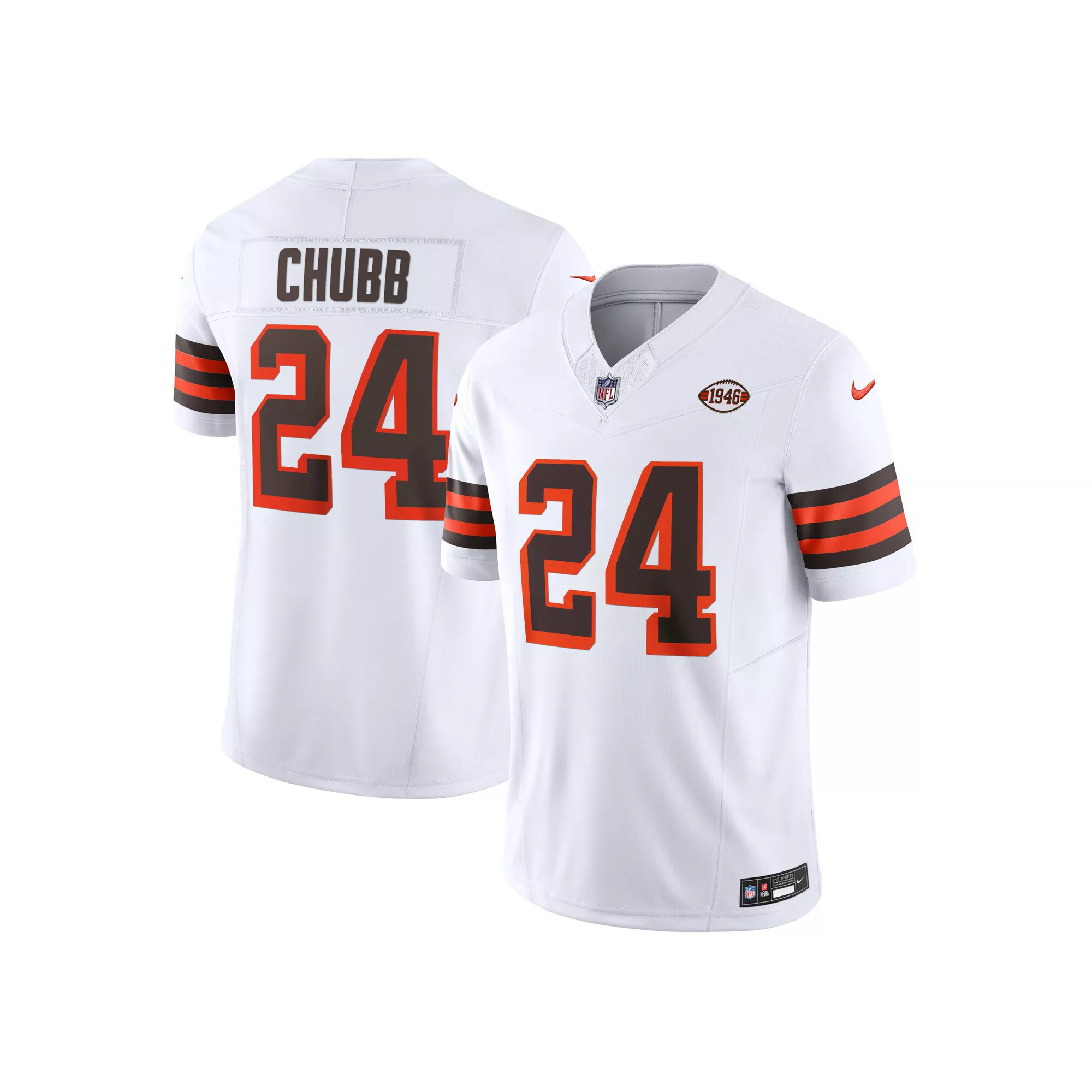 Men's Nike Nick Chubb White Cleveland Browns Vapor F.U.S.E. Limited Jersey