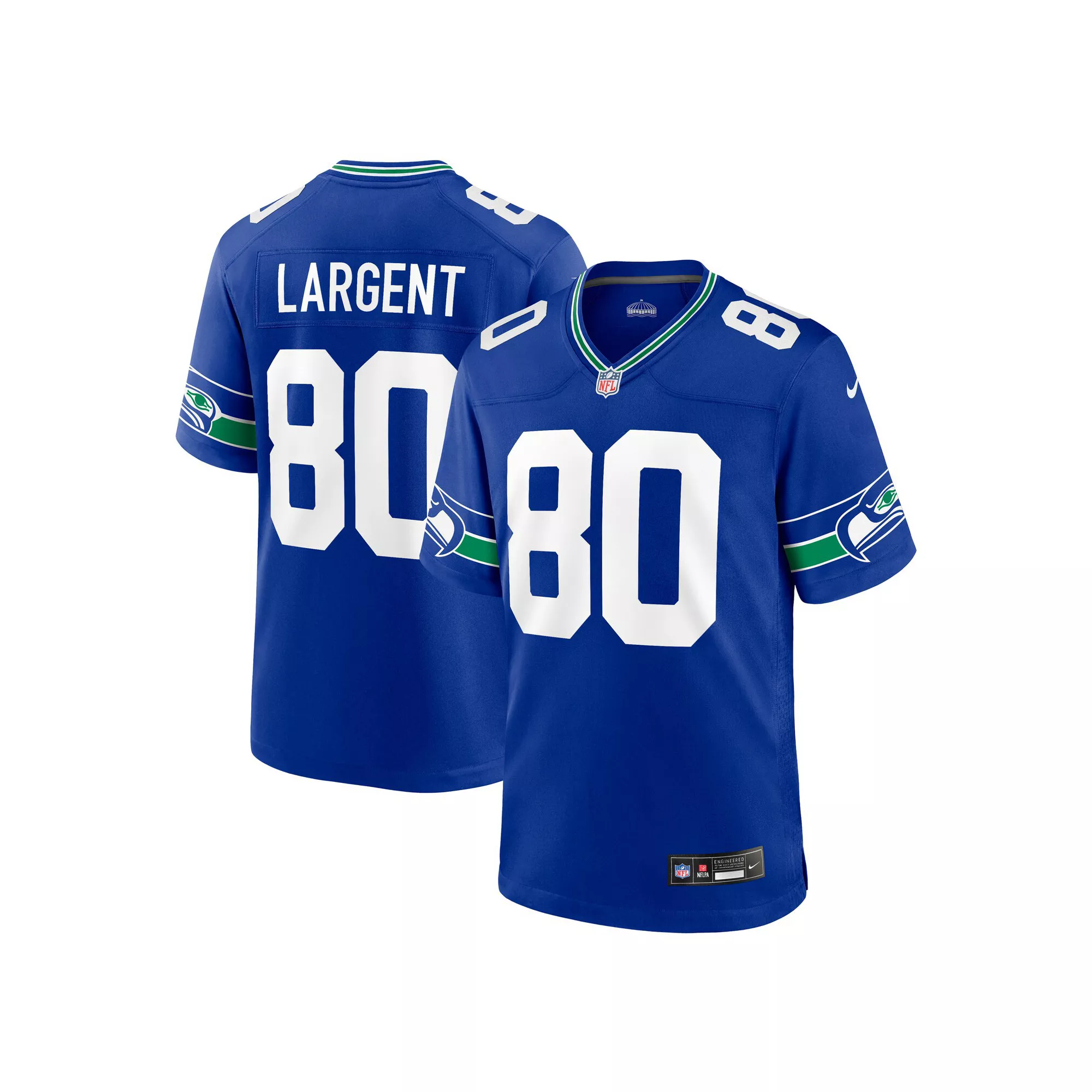 Men's Nike Steve Largent Royal Seattle Seahawks Throwback Retired Player Game Jersey