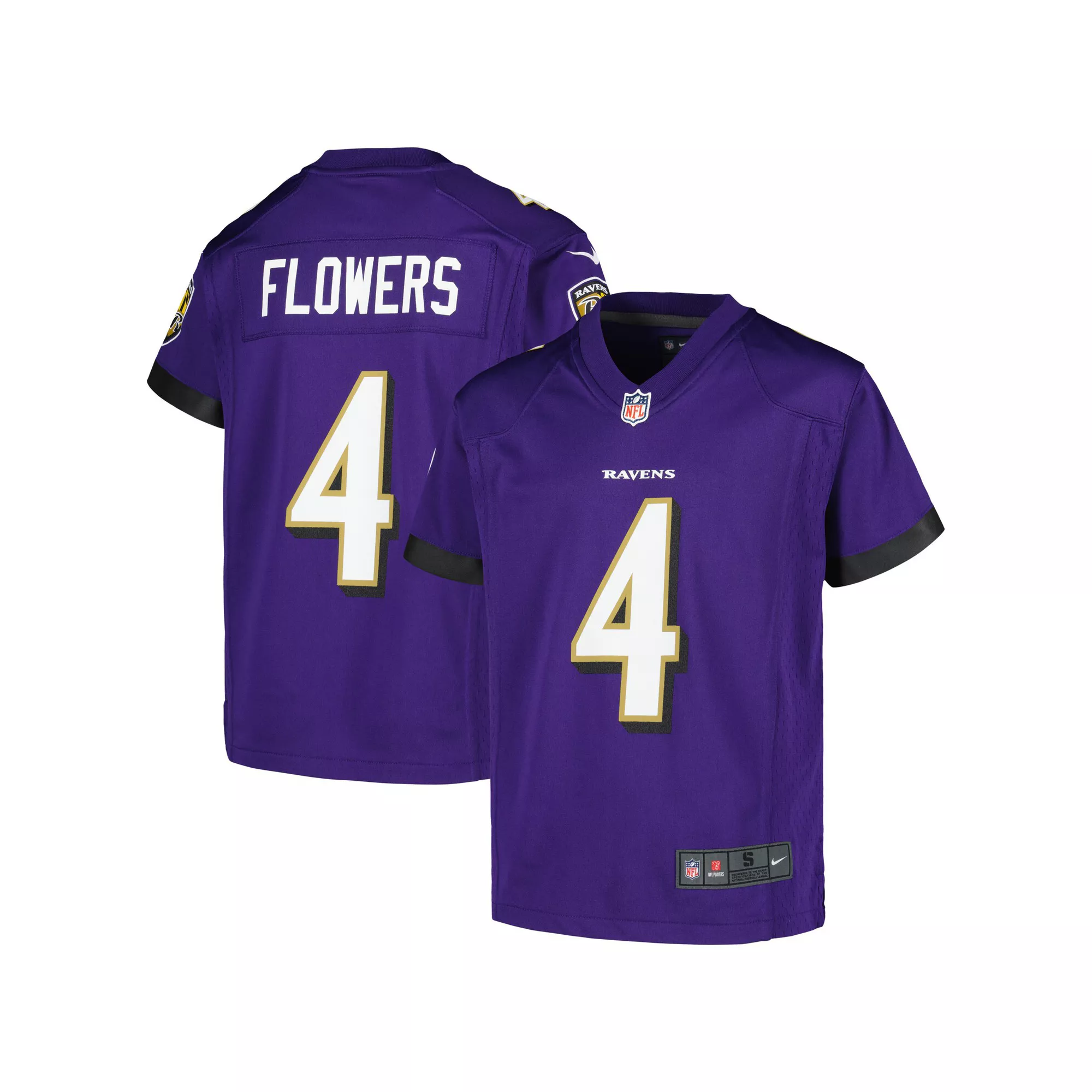 Youth Nike Zay Flowers Purple Baltimore Ravens Game Jersey