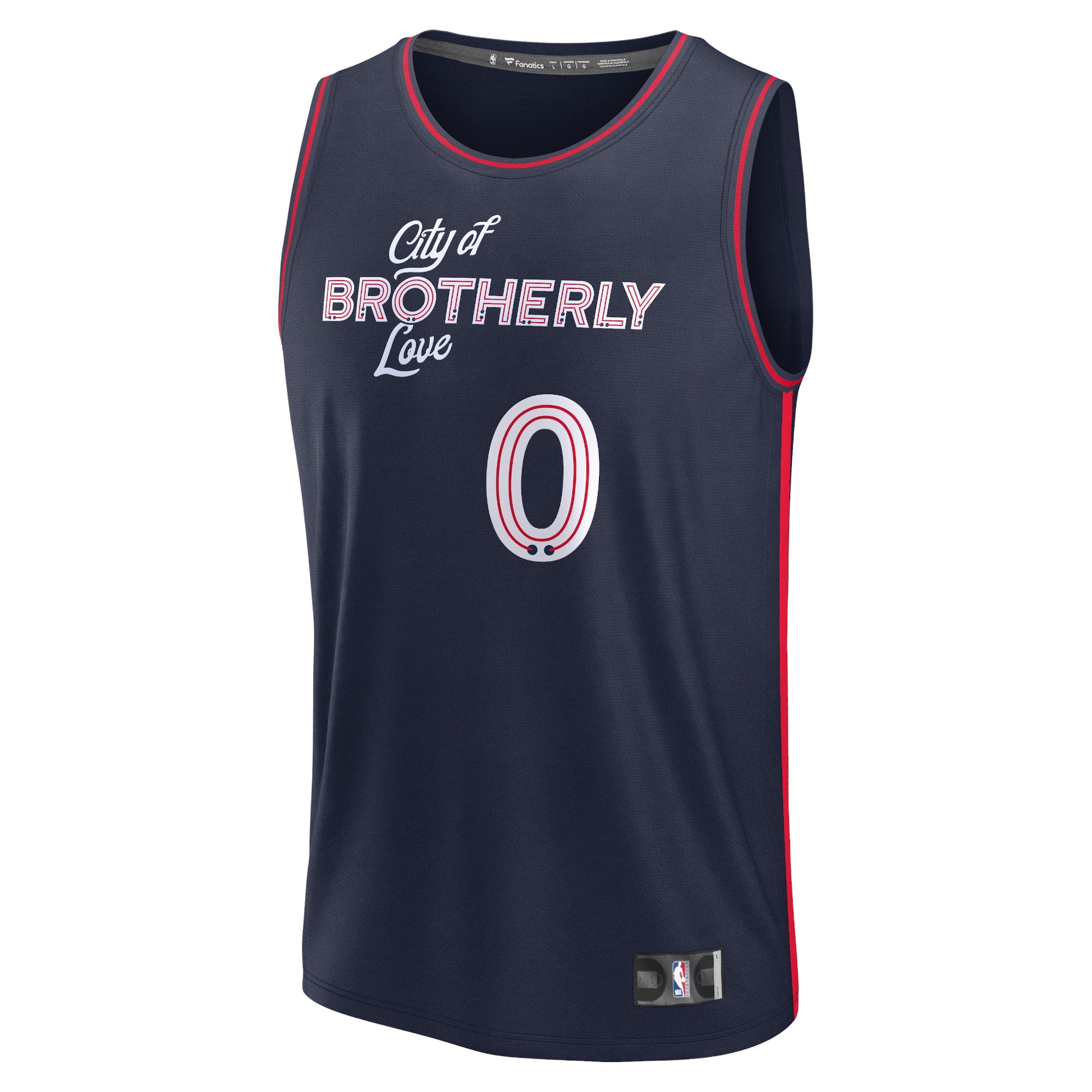 Youth Fanatics Tyrese Maxey Navy Philadelphia 76ers 2023/24 Fast Break Jersey - City Edition