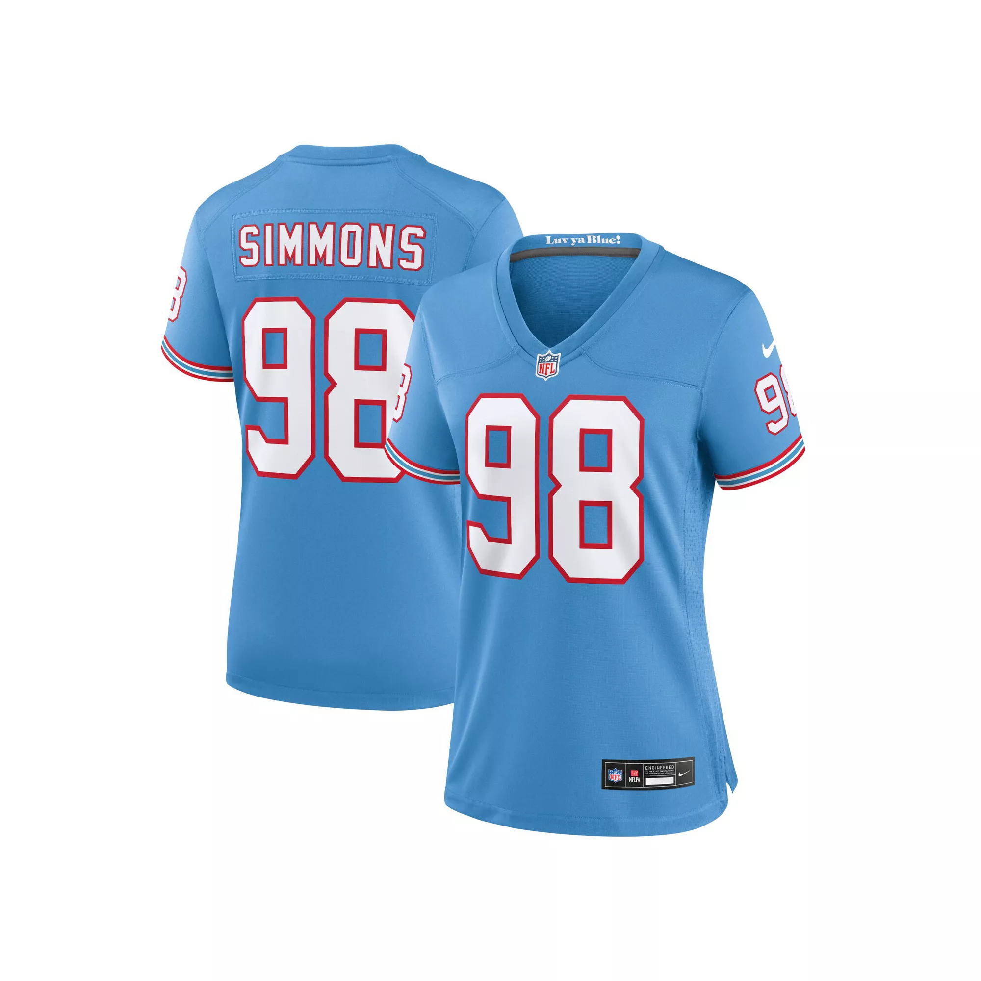 Women's Nike Jeffery Simmons Light Blue Tennessee Titans Player Jersey