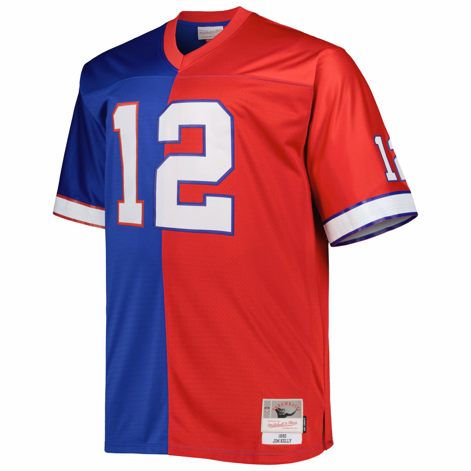 Jim Kelly Buffalo Bills Mitchell & Ness Big & Tall Split Legacy Retired Player Replica Jersey - Royal/Red