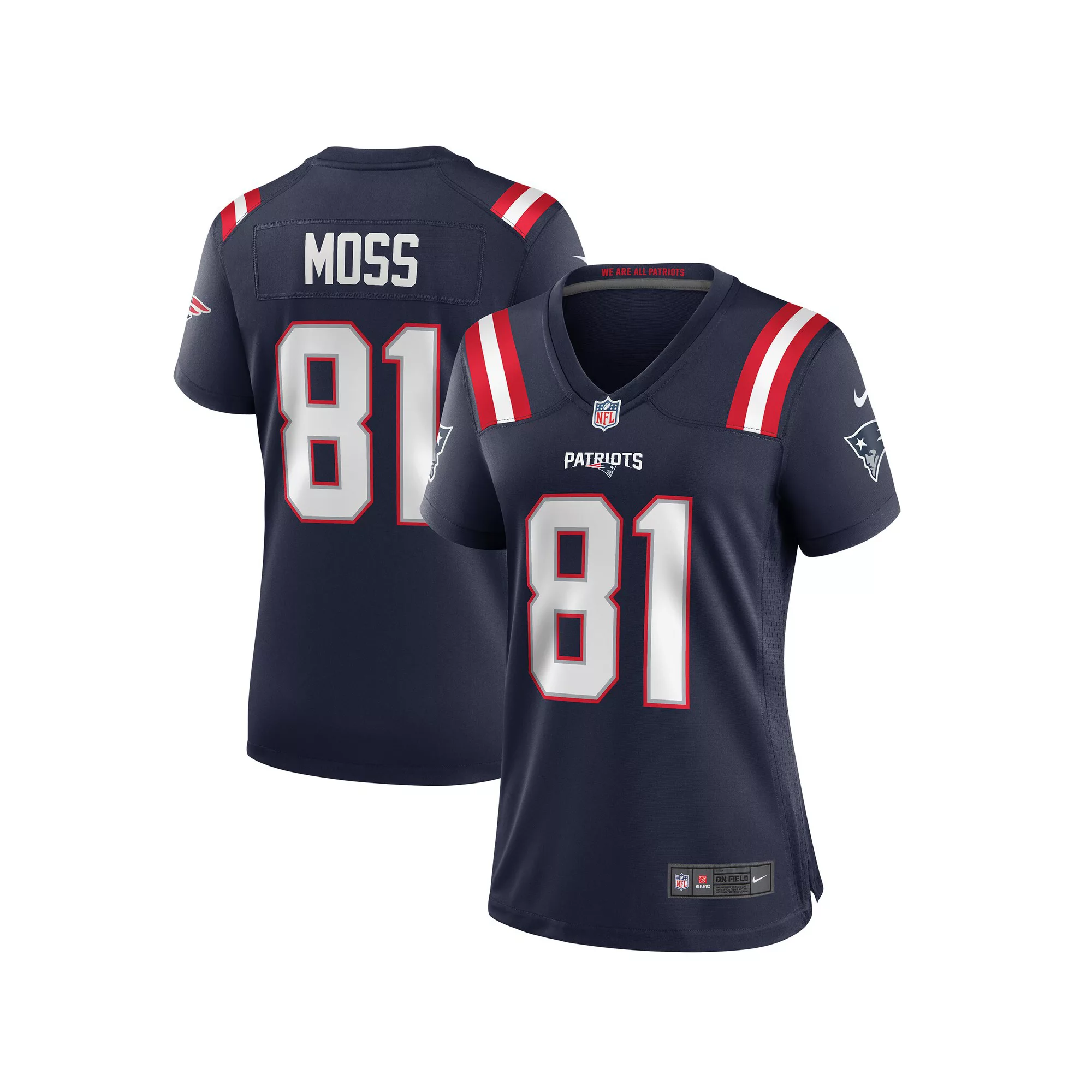 Women's Nike Randy Moss Navy New England Patriots Game Retired Player Jersey