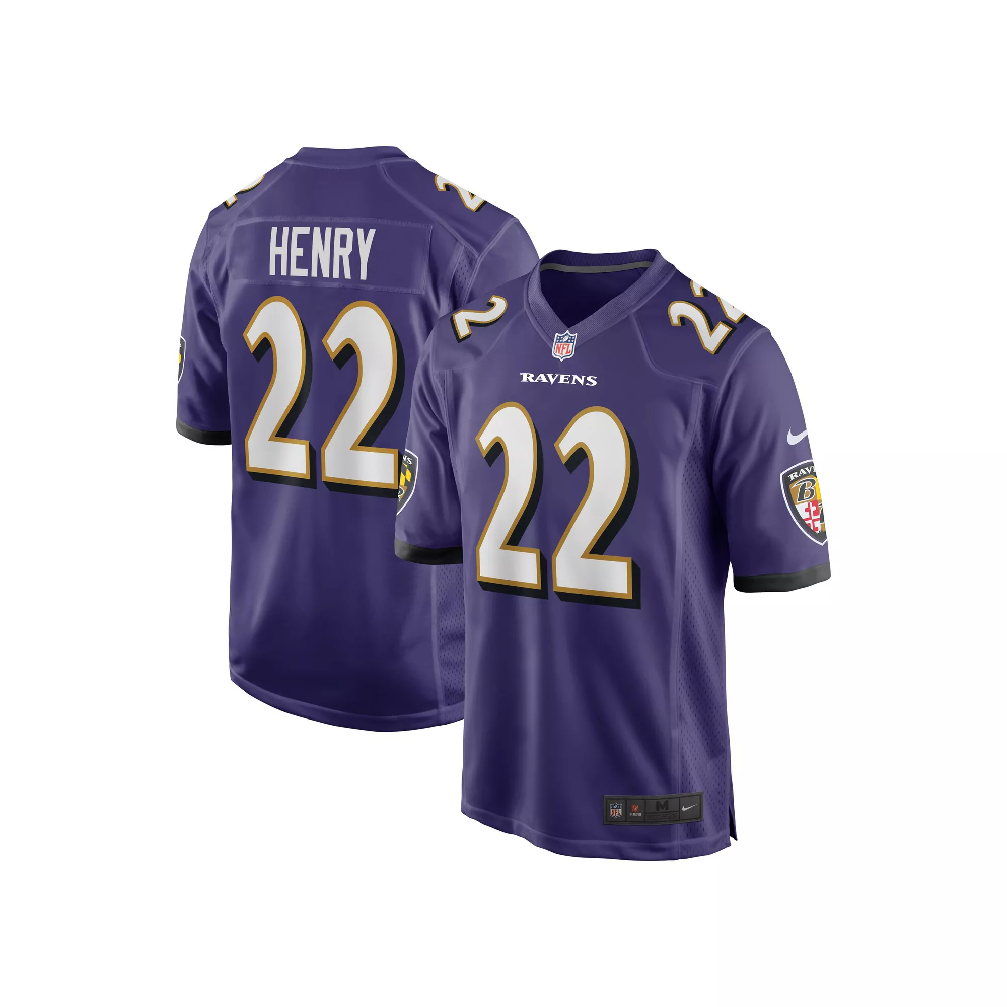 Men's Nike Derrick Henry Purple Baltimore Ravens Game Player Jersey