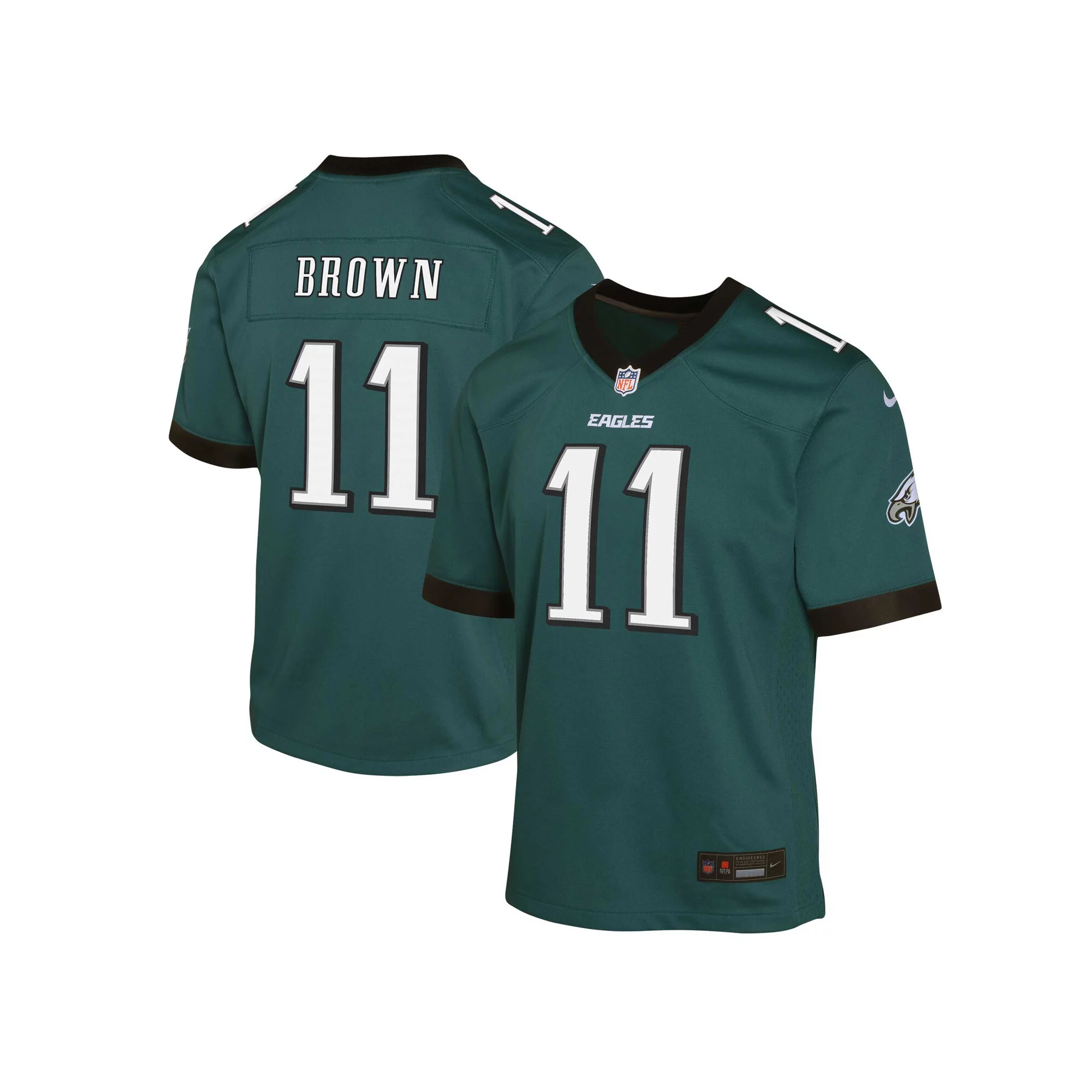 Youth Nike A.J. Brown Midnight Green Philadelphia Eagles Game Jersey