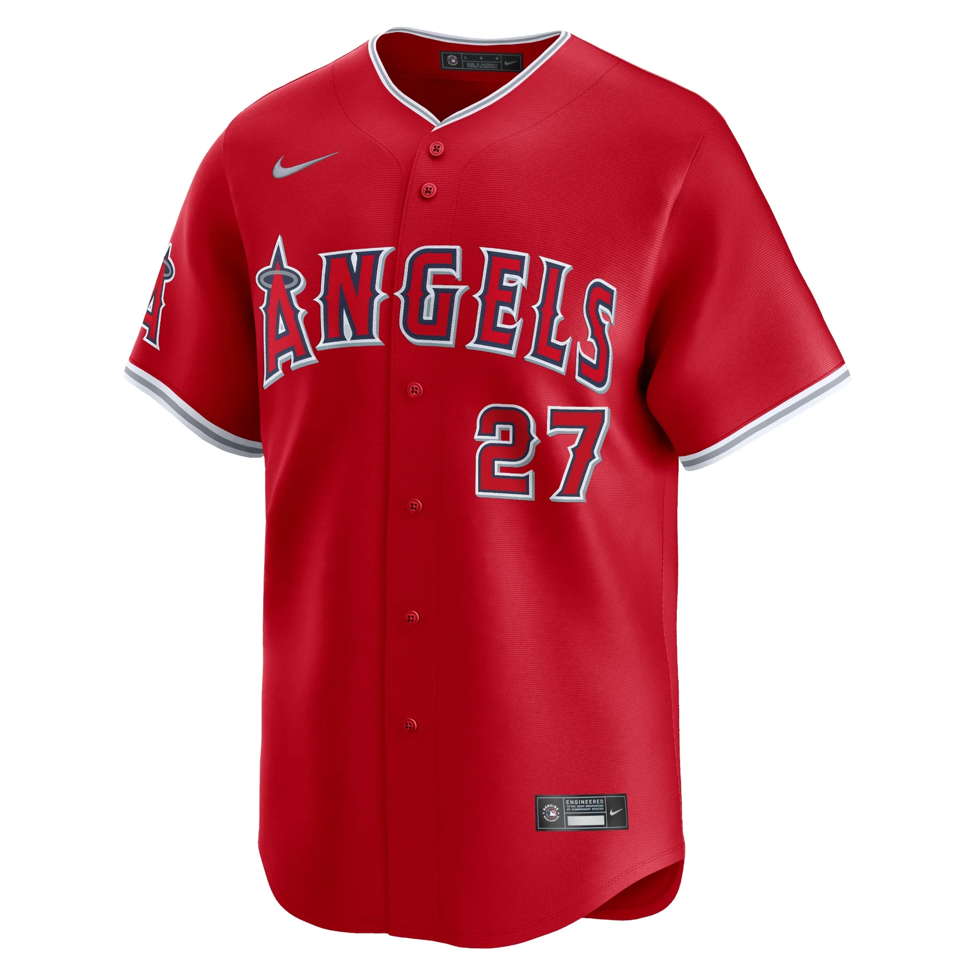 Men's Nike Mike Trout Red Los Angeles Angels Alternate Limited Player Jersey