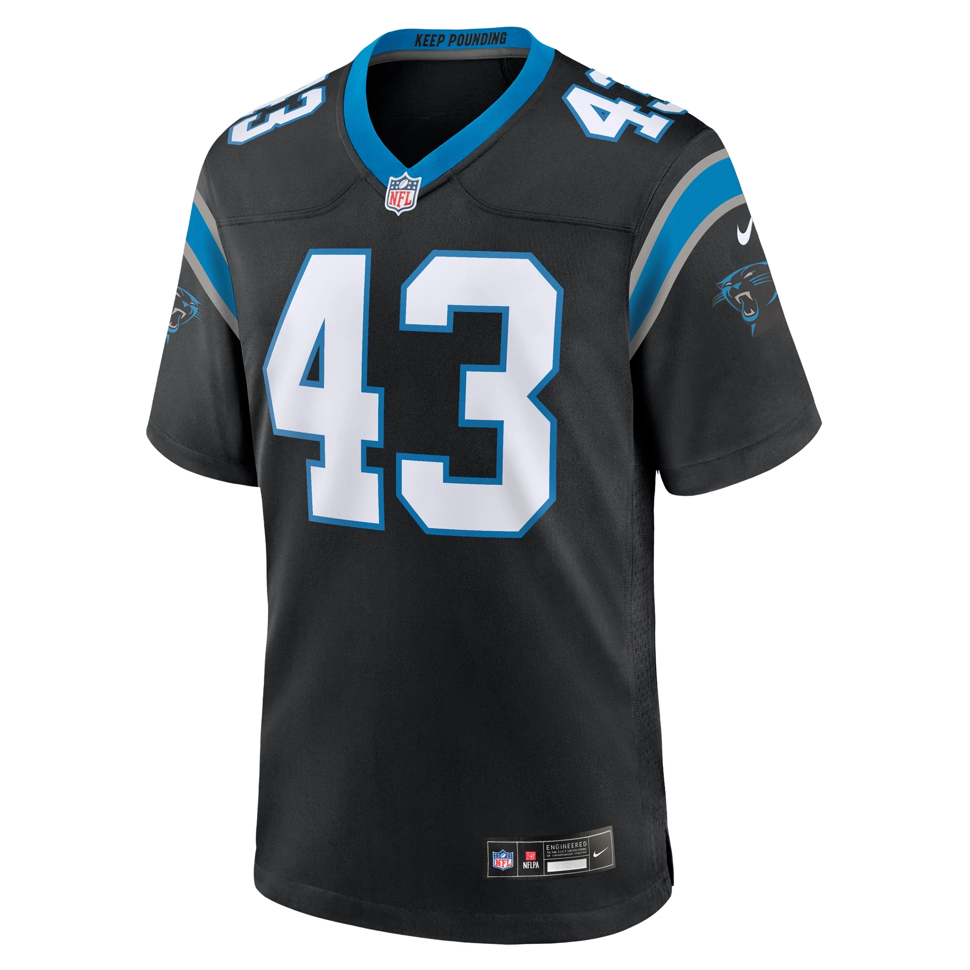 Men's Nike Luiji Vilain Black Carolina Panthers Game Jersey