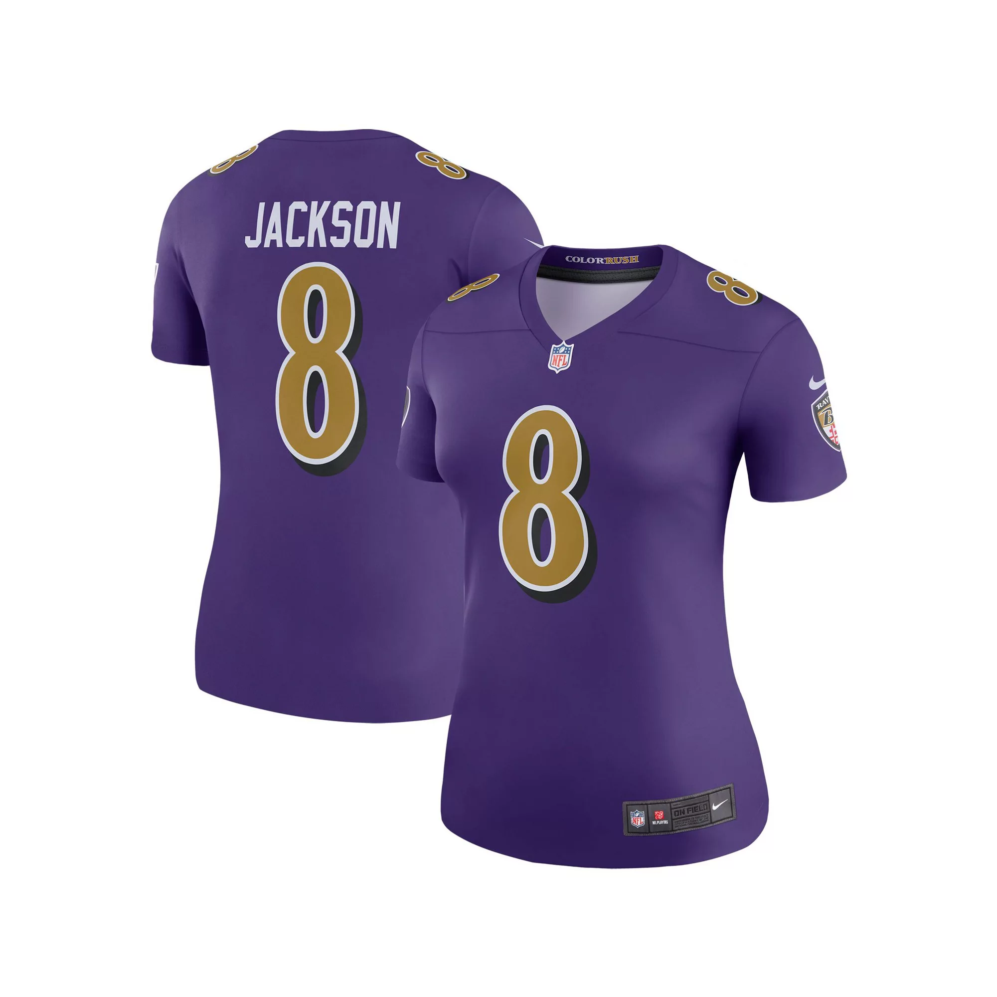 Women's Nike Lamar Jackson Purple Baltimore Ravens Color Rush Legend Player Jersey