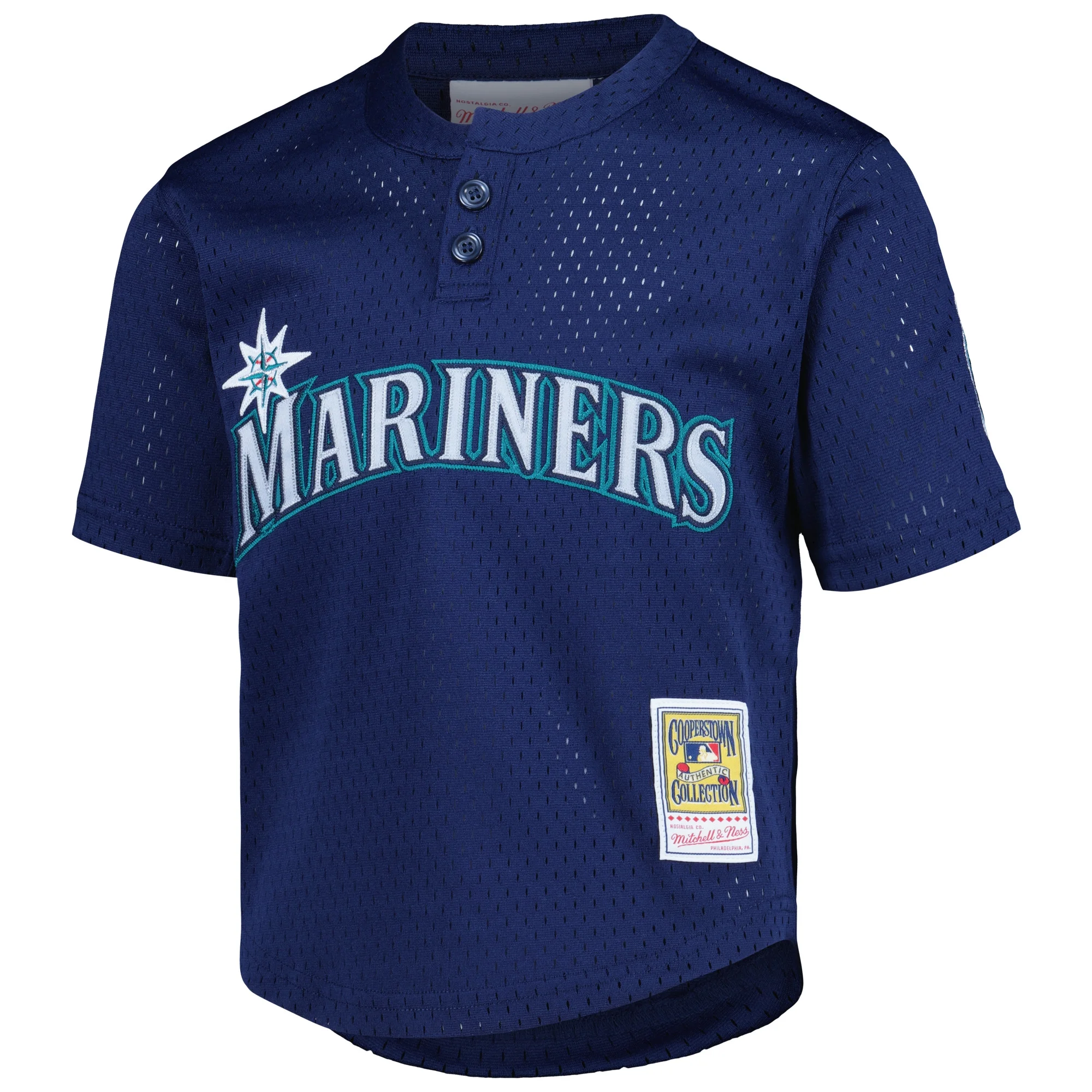 Preschool Mitchell & Ness Ken Griffey Jr. Navy Seattle Mariners Cooperstown Collection-Mesh Batting Practice Jersey