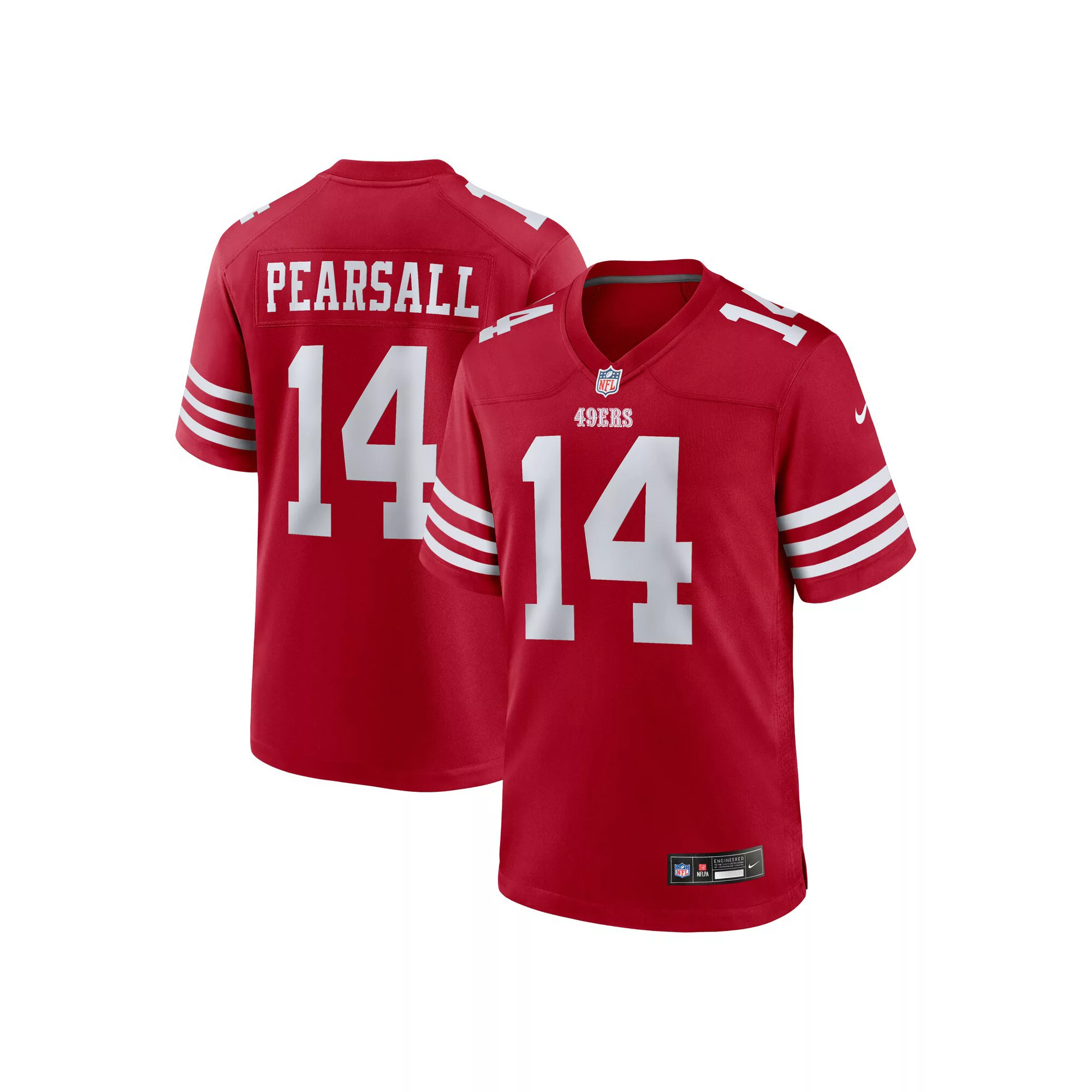 Men's Nike Ricky Pearsall Scarlet San Francisco 49ers 2024 NFL Draft First Round Pick Player Game Jersey
