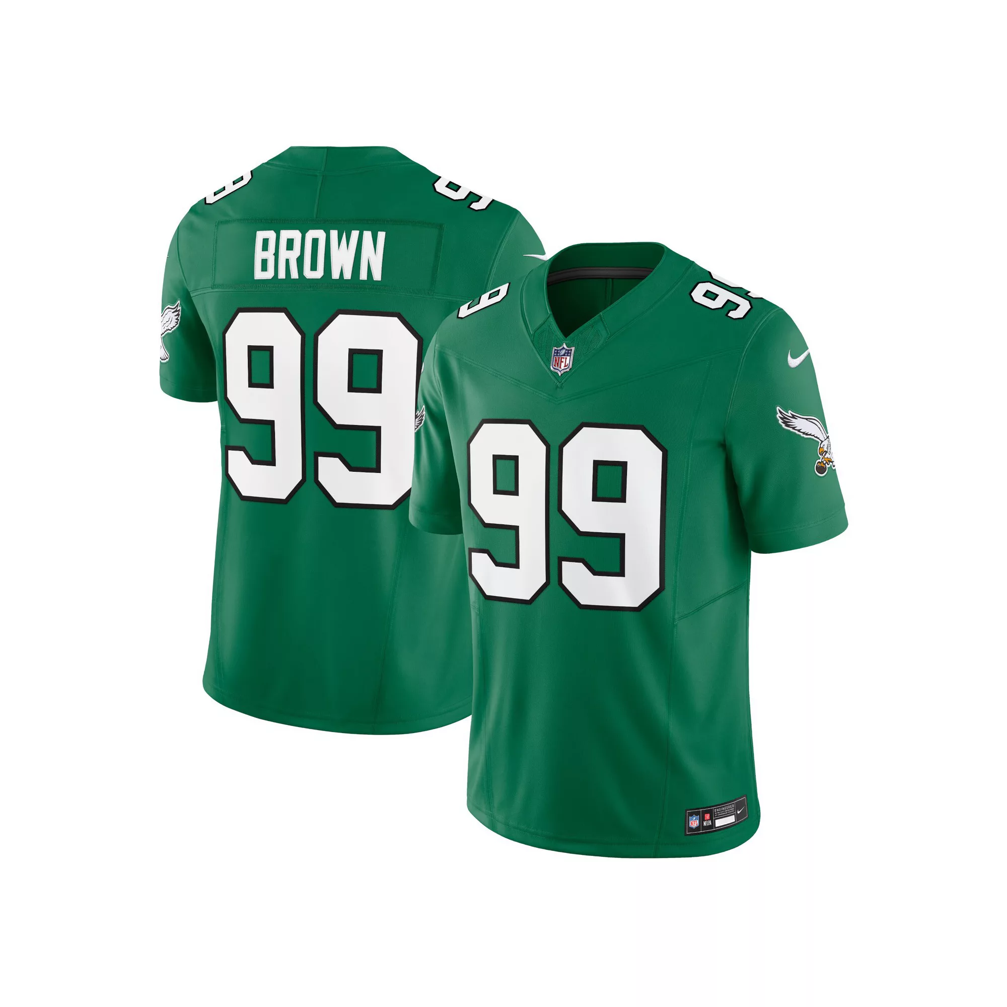Men's Nike Jerome Brown Kelly Green Philadelphia Eagles Alternate Vapor F.U.S.E. Limited Jersey