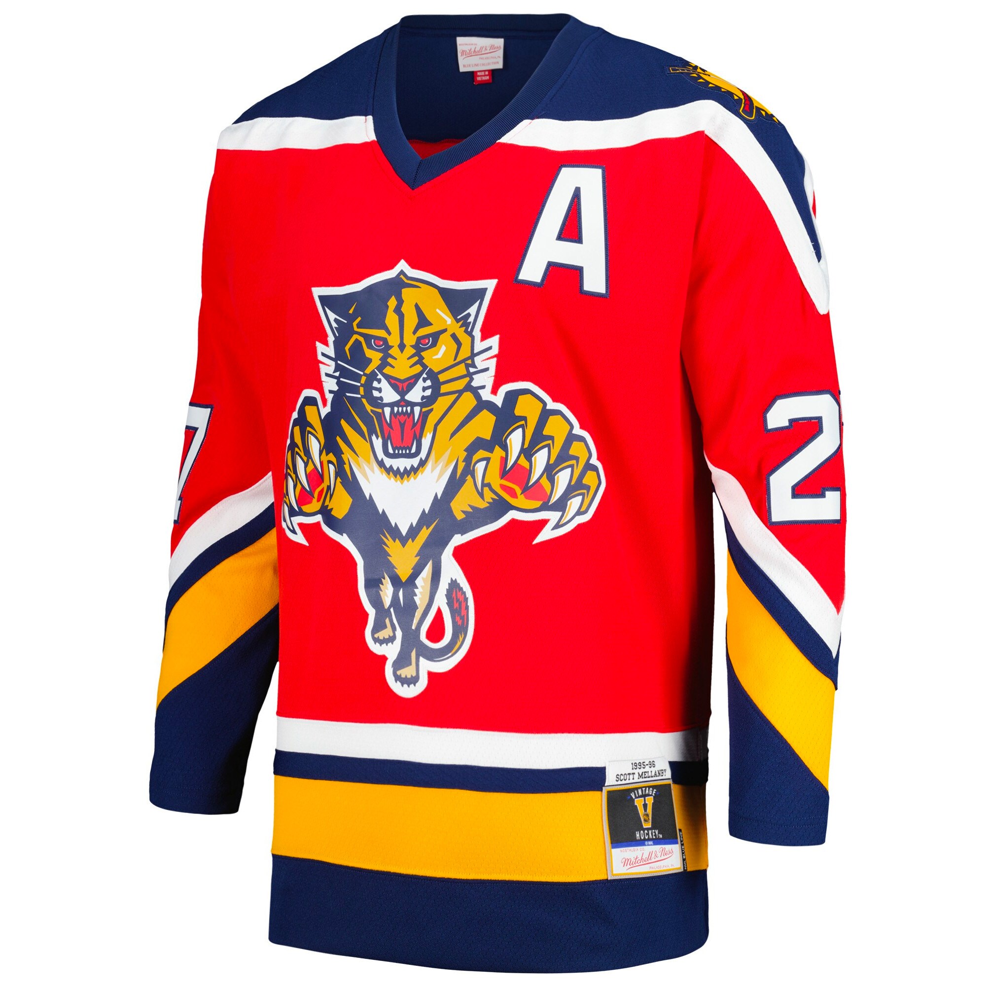 Scott Mellanby Florida Panthers Mitchell & Ness Alternate Captain's Patch 1995/96 Blue Line Player Jersey - Red