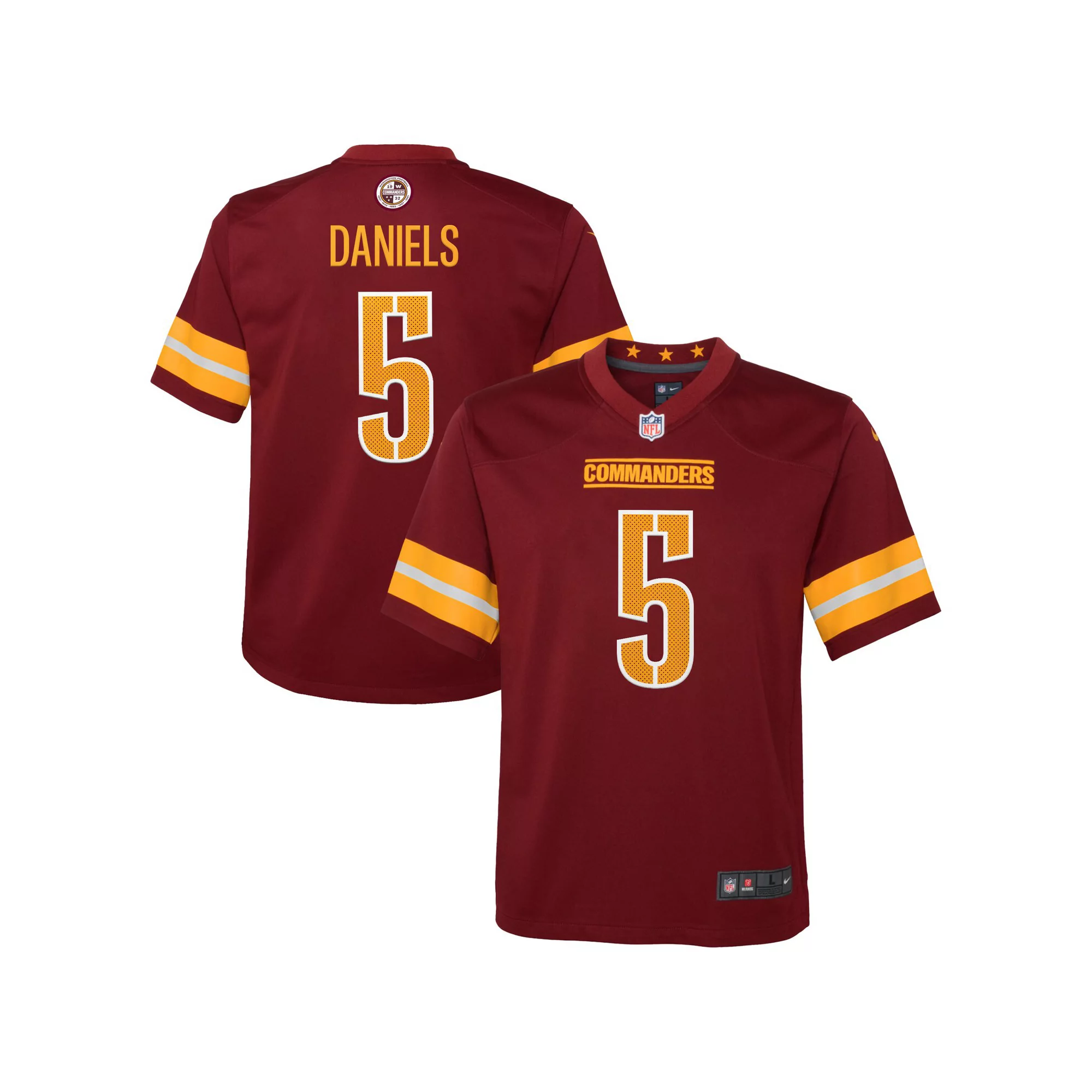 Youth Nike Jayden Daniels Burgundy Washington Commanders 2024 NFL Draft First Round Pick Player Game Jersey