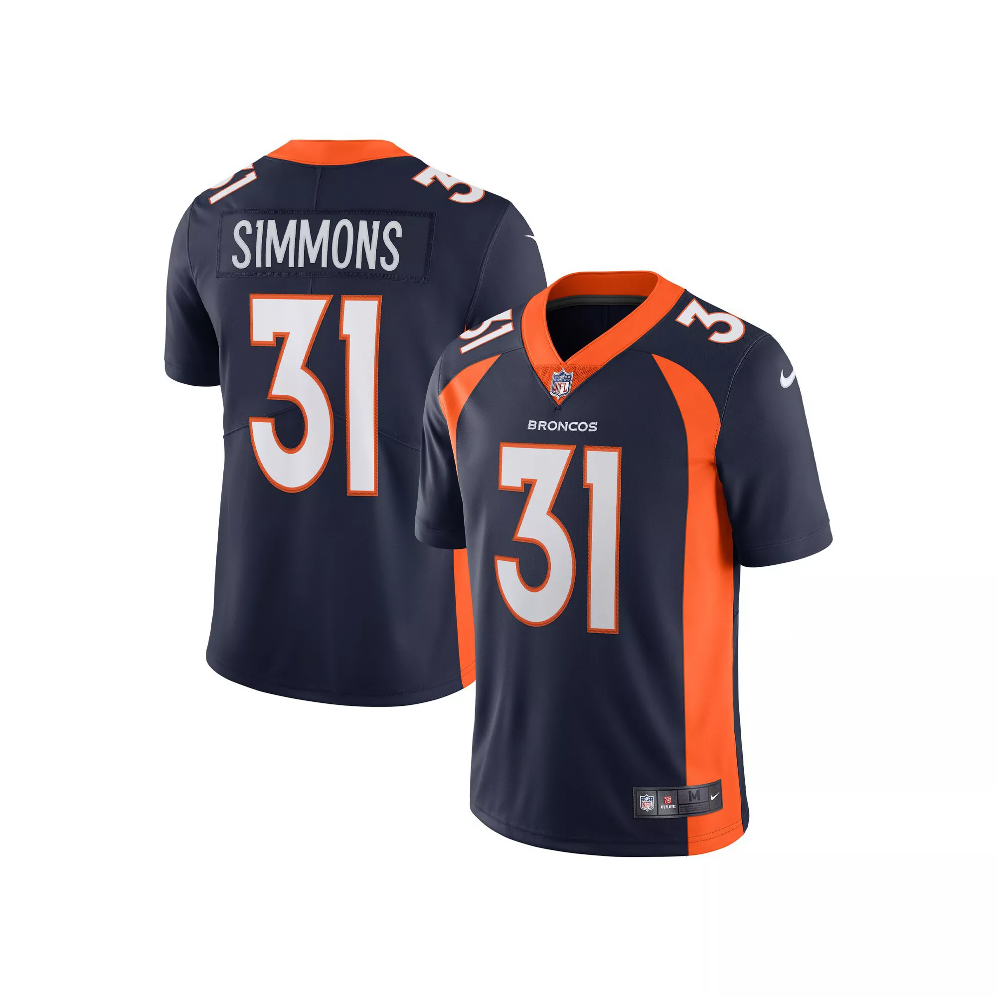 Men's Nike Justin Simmons Navy Denver Broncos Alternate Vapor Limited Jersey