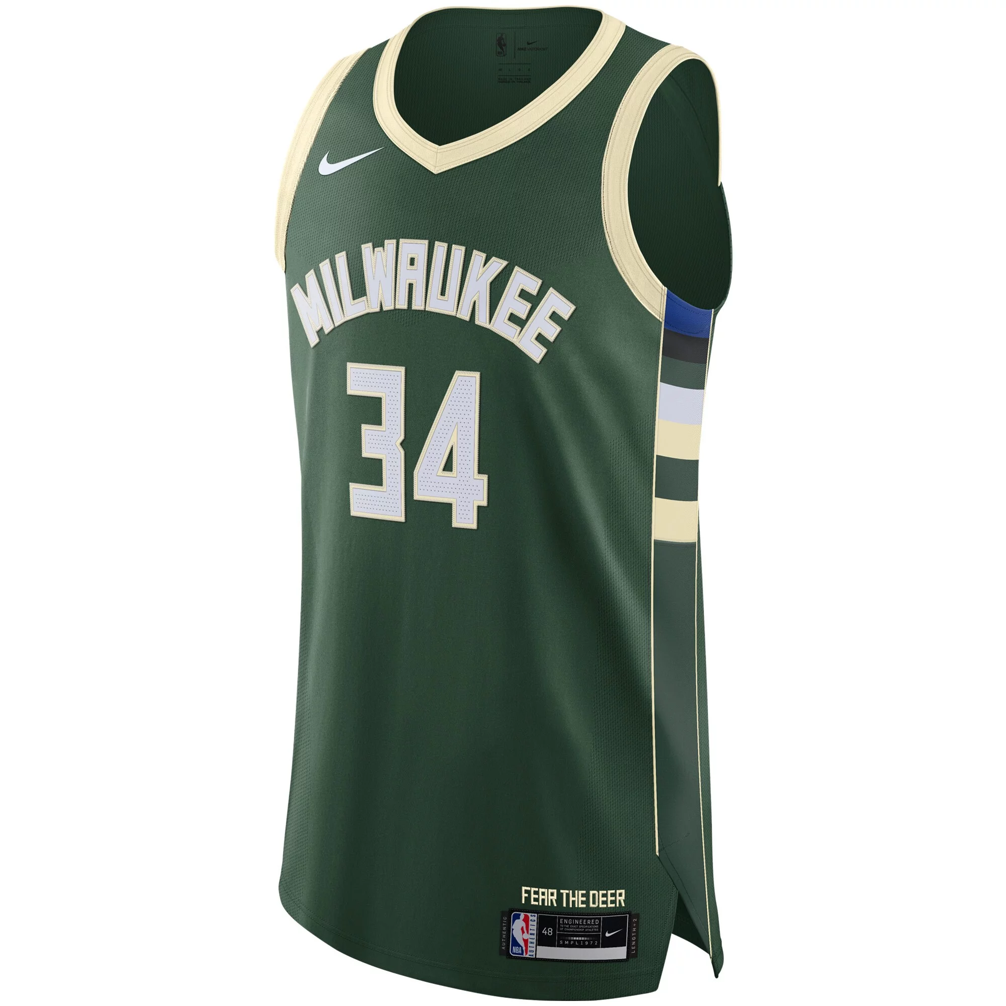 Men's Nike Giannis Antetokounmpo Hunter Green Milwaukee Bucks Authentic Jersey - Icon Edition