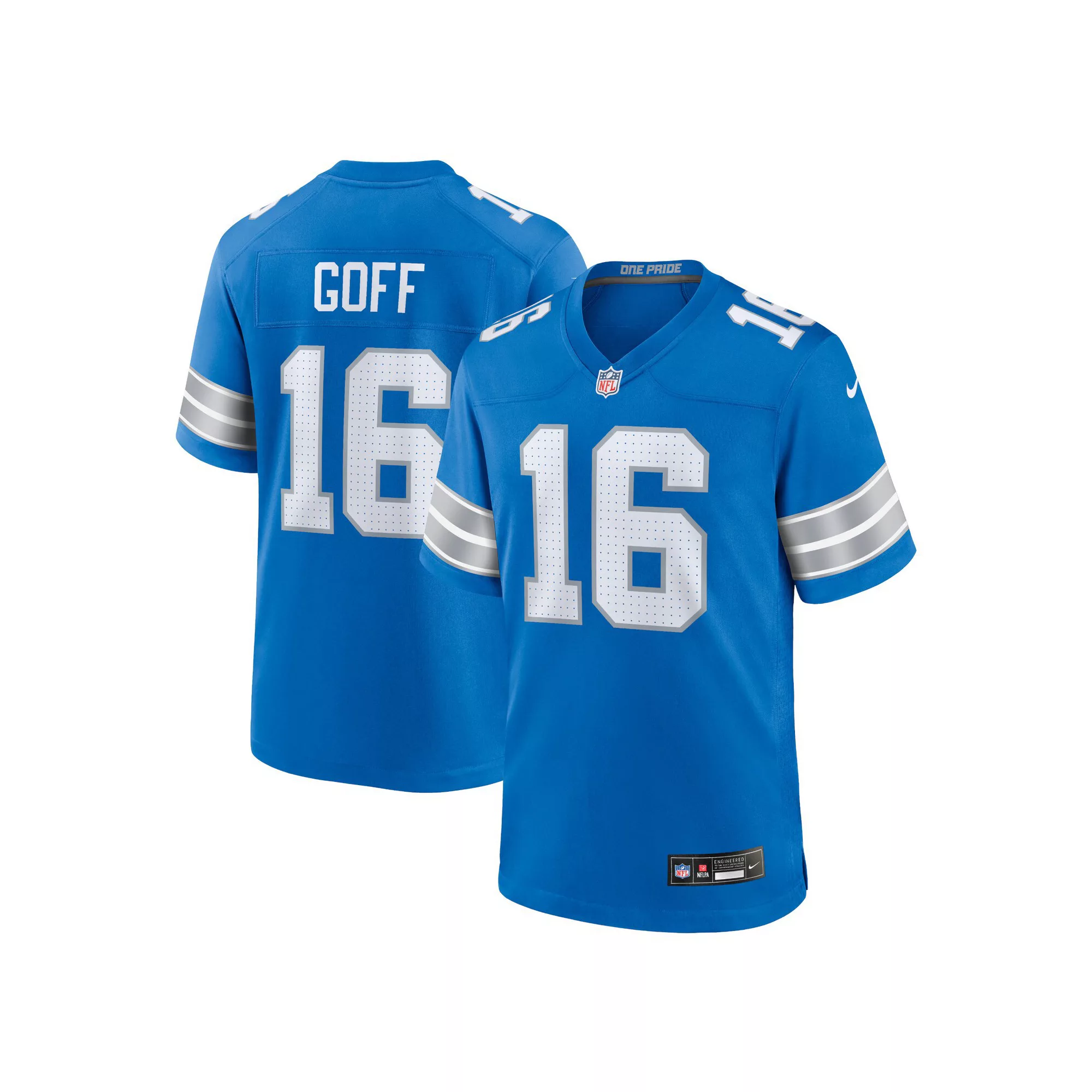 Men's Nike Jared Goff Blue Detroit Lions Game Jersey