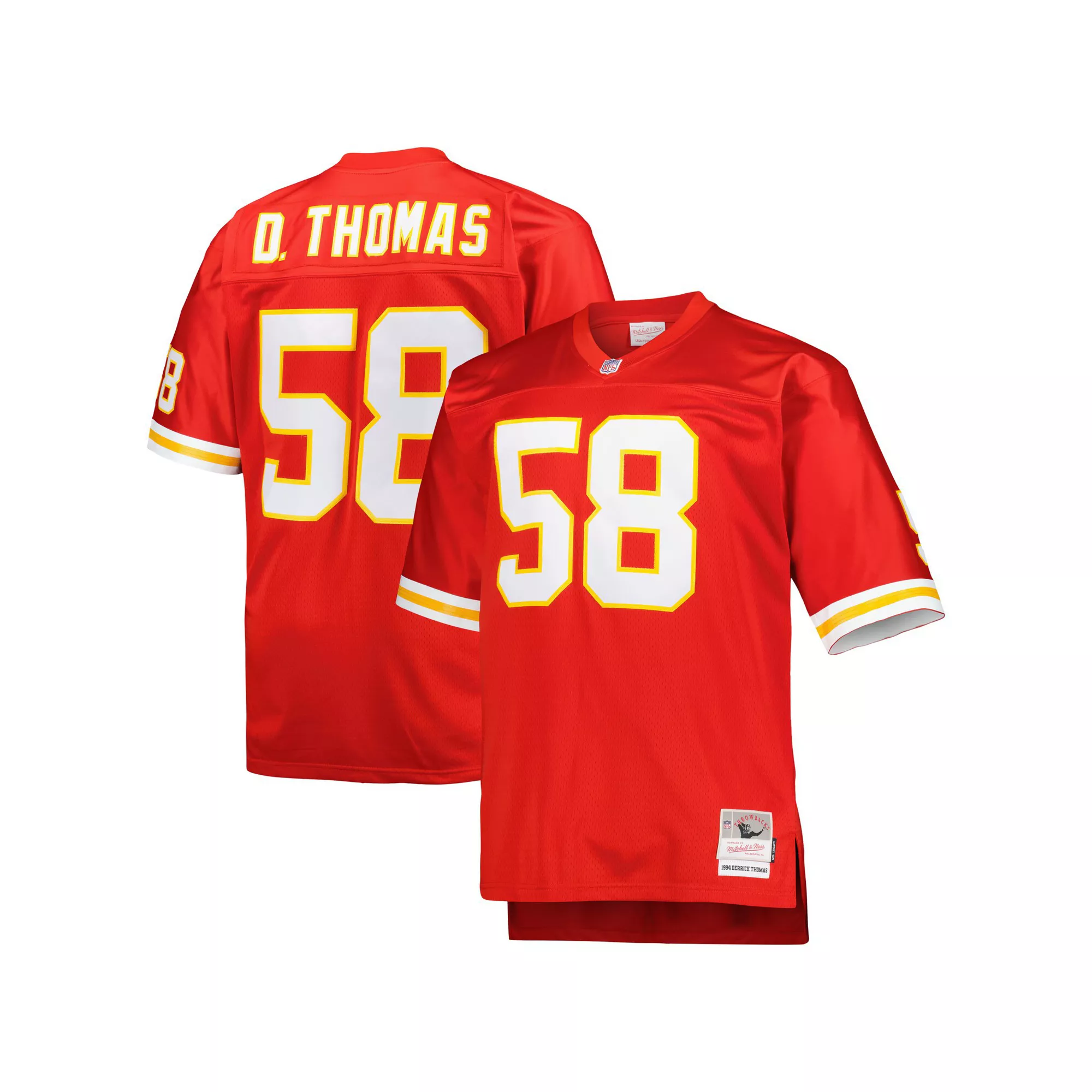 Men's Mitchell & Ness Derrick Thomas Red Kansas City Chiefs Big & Tall 1994 Retired Player Replica Jersey