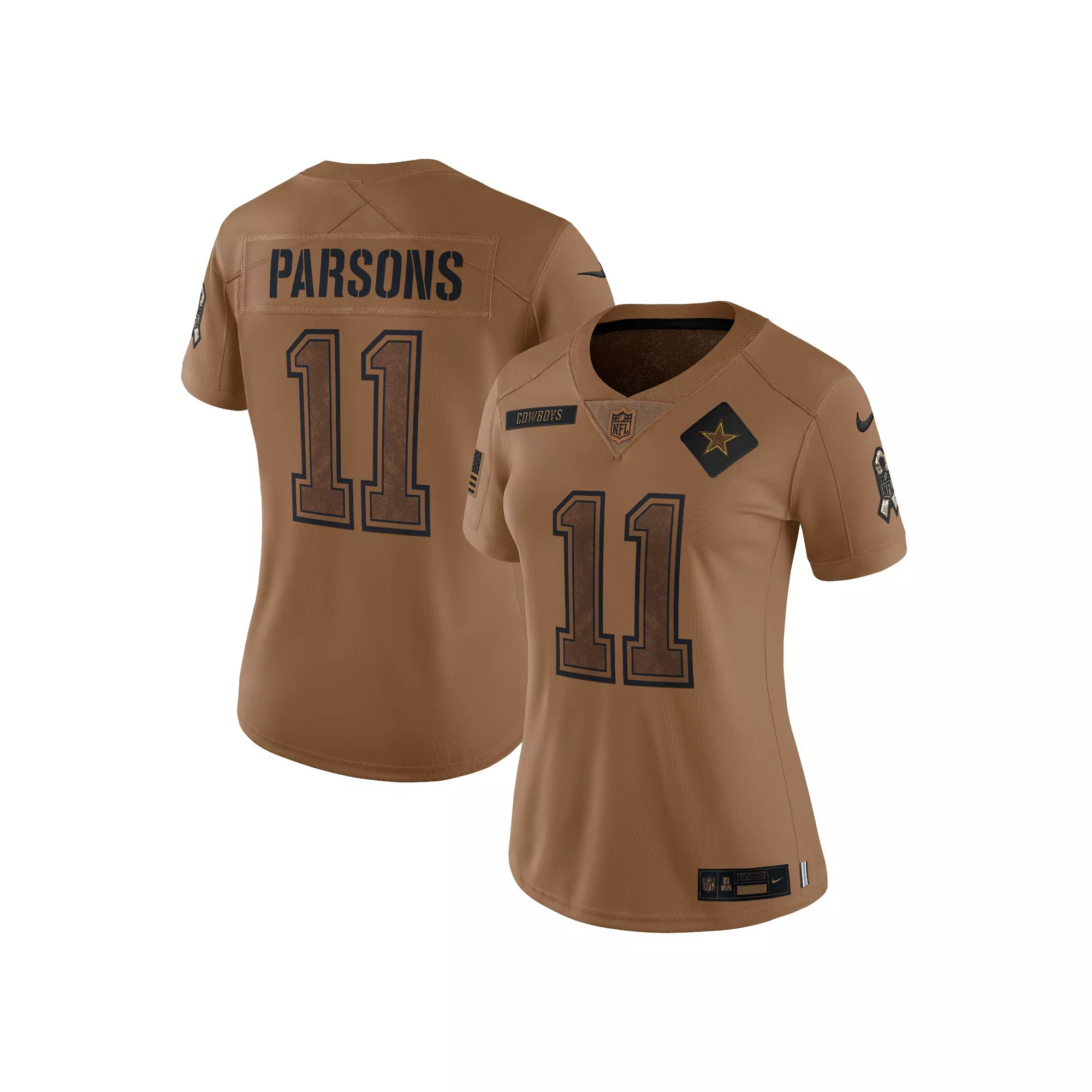 Women's Nike Micah Parsons Brown Dallas Cowboys 2023 Salute To Service Limited Jersey