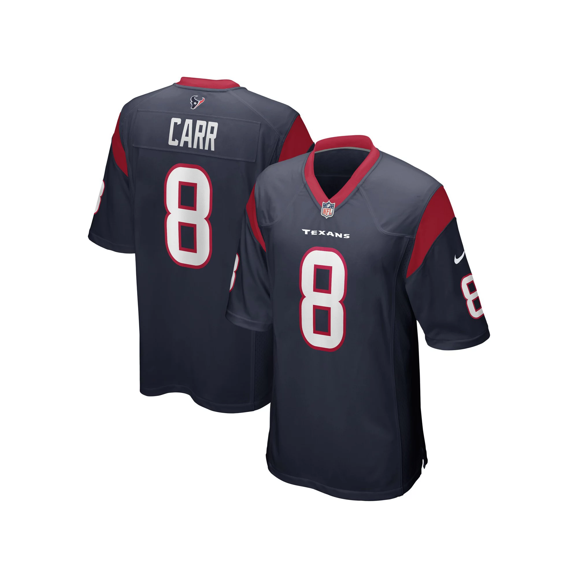 Men's Nike David Carr Navy Houston Texans Game Retired Player Jersey