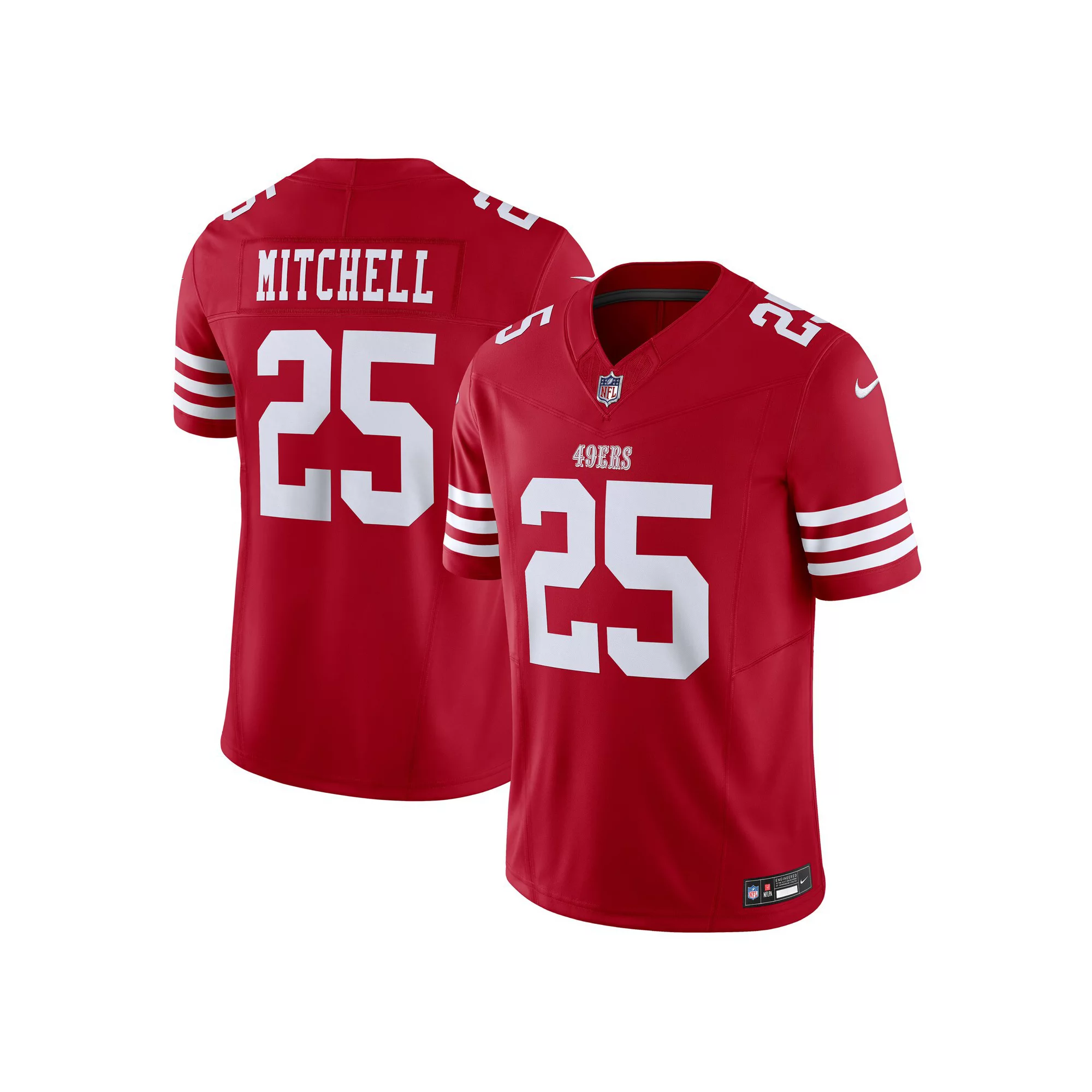 Men's Nike Elijah Mitchell Scarlet San Francisco 49ers Vapor F.U.S.E. Limited  Jersey