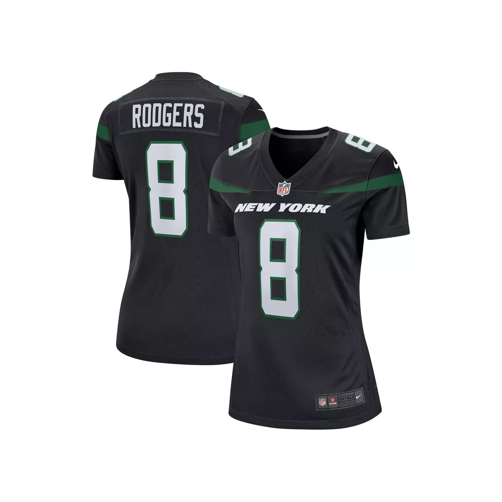 Women's Nike Aaron Rodgers Black New York Jets Game Jersey