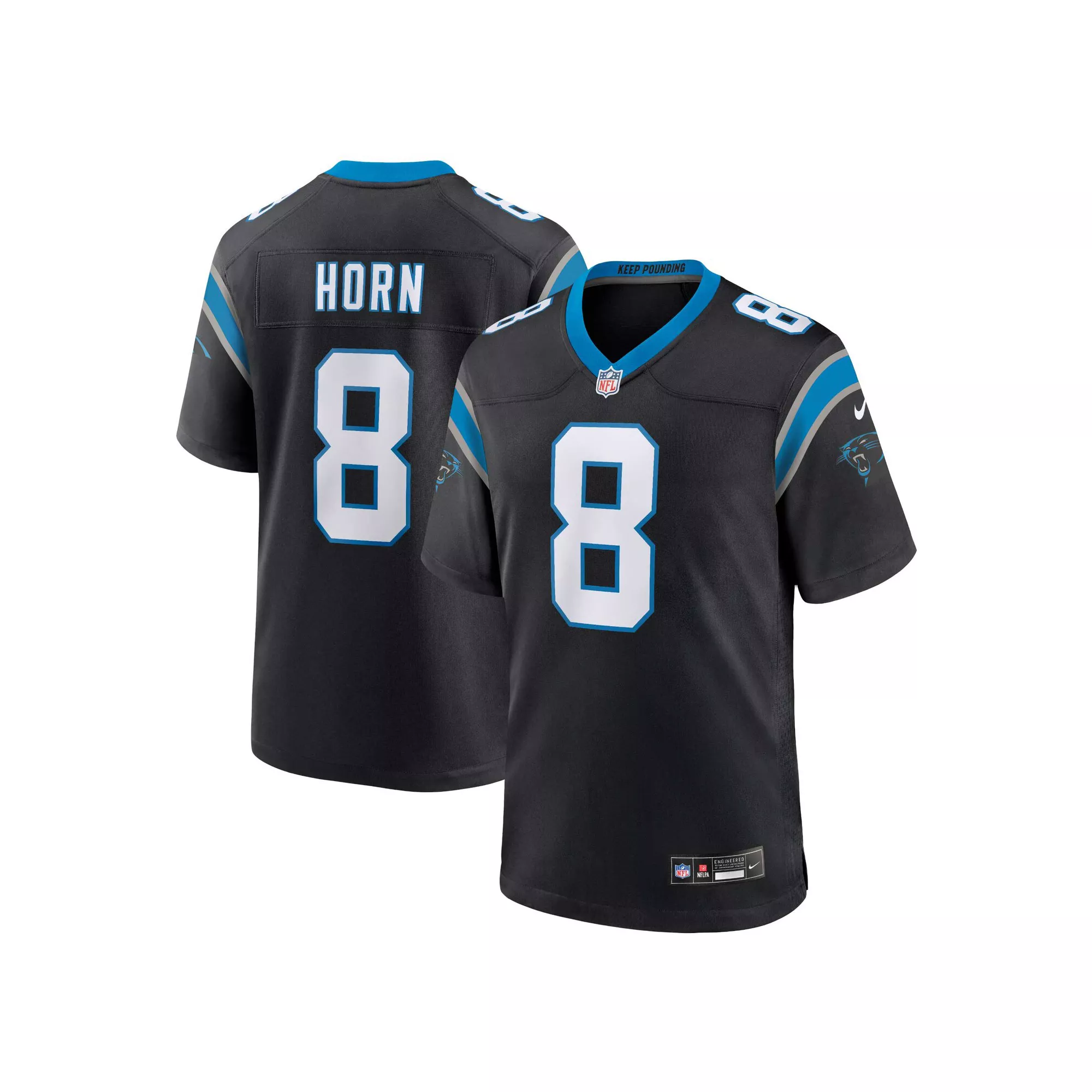 Men's Nike Jaycee Horn Black Carolina Panthers Game Jersey
