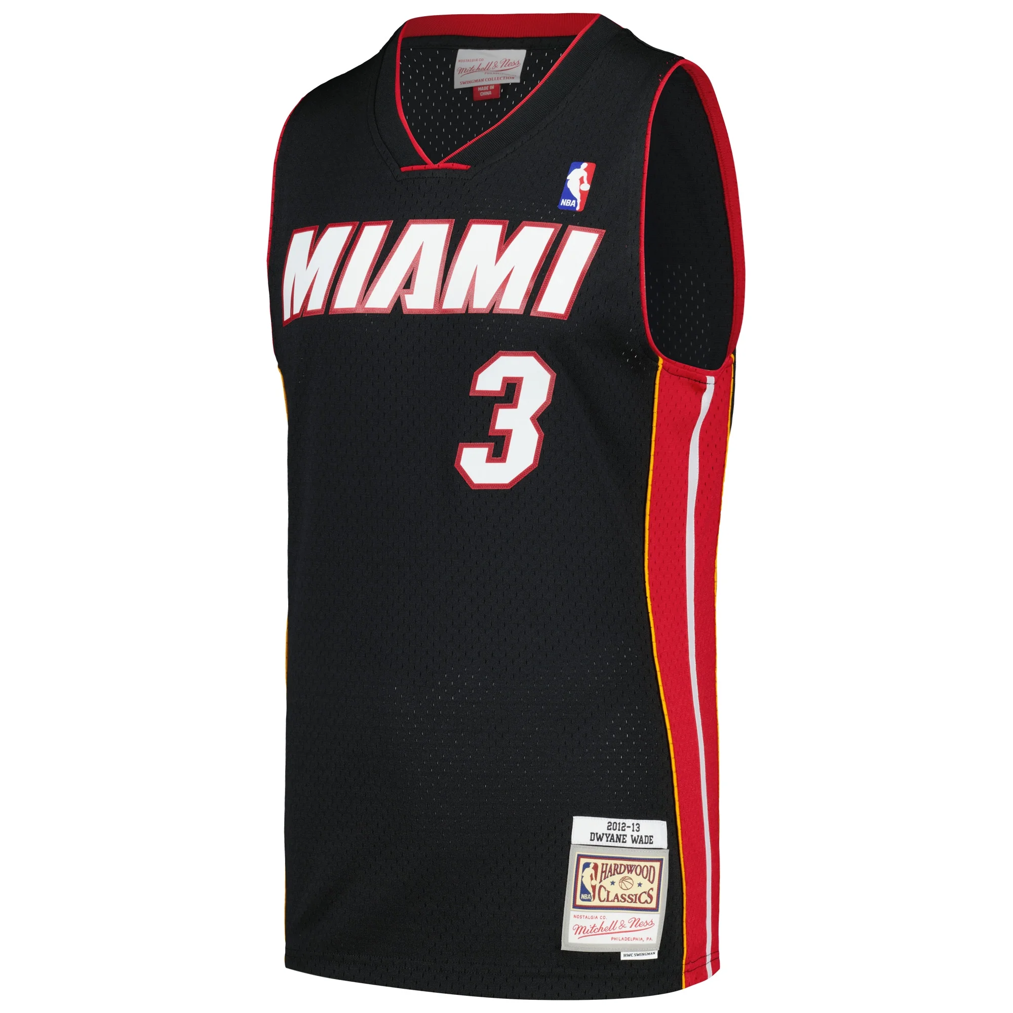 Men's Mitchell & Ness Dwyane Wade Black Miami Heat Hardwood Classics Swingman Jersey