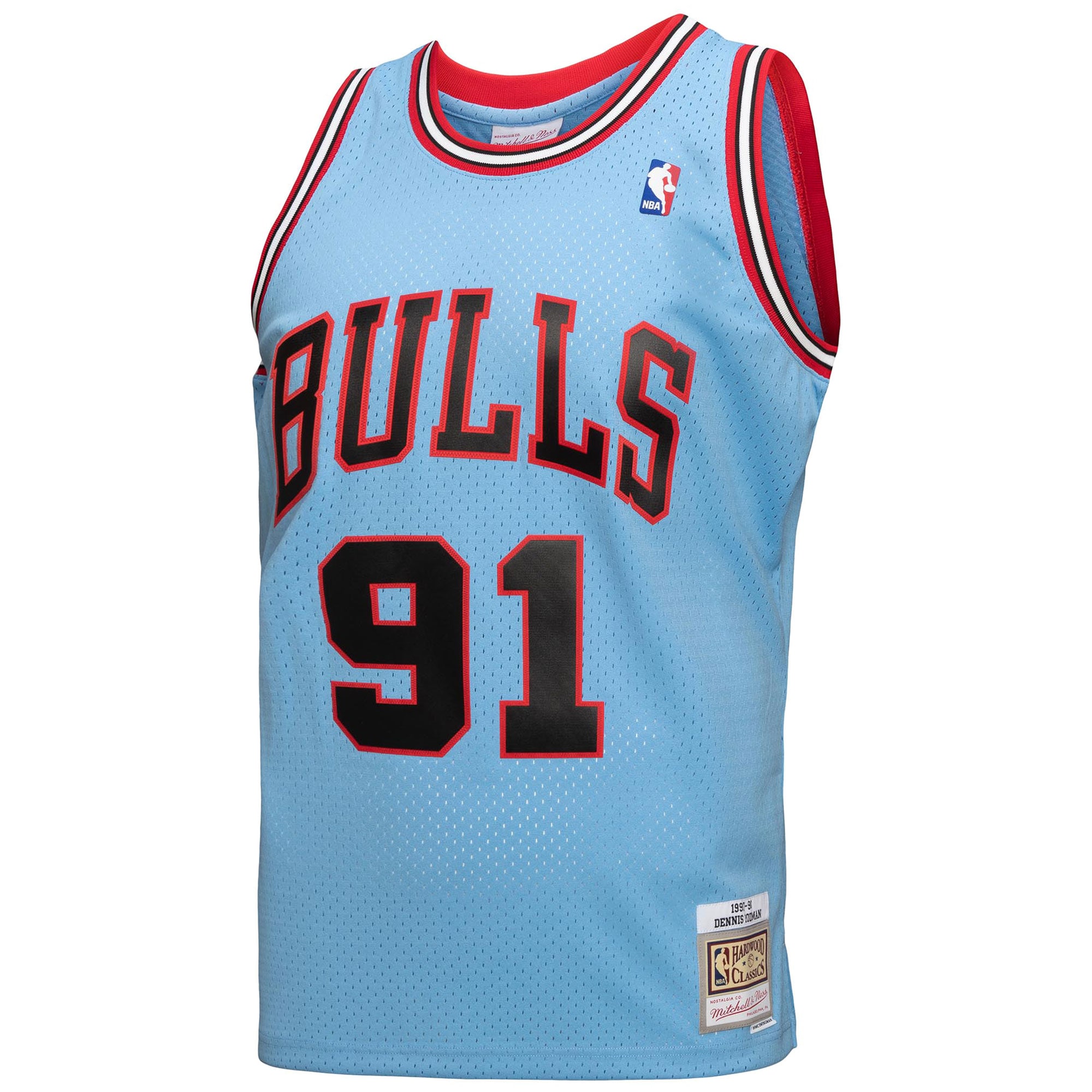 Dennis Rodman Chicago Bulls Mitchell & Ness 1997-98 Hardwood Classics Reload 3.0 Swingman Jersey - Light Blue
