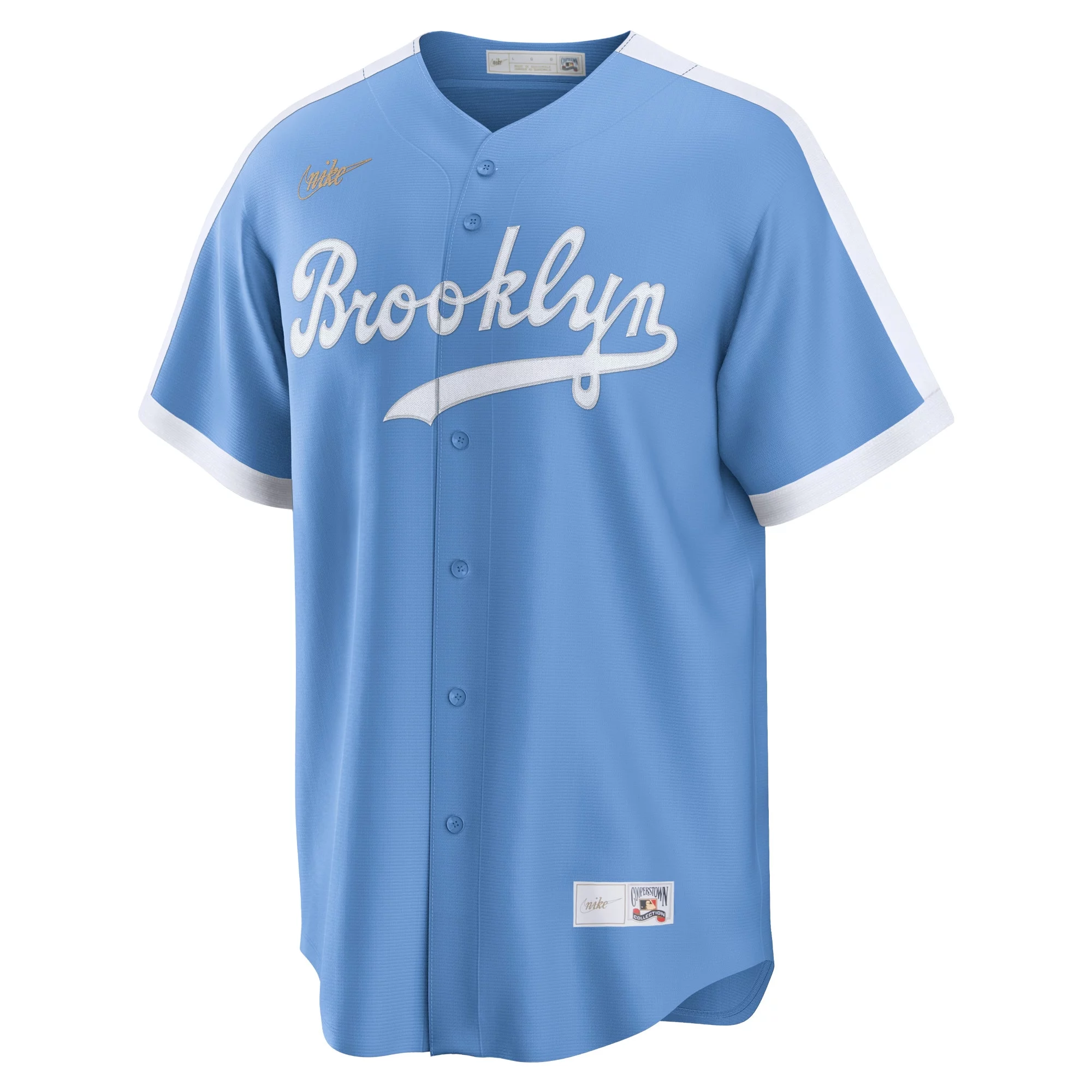 Men's Nike Jackie Robinson Light Blue Brooklyn Dodgers Alternate Cooperstown Collection Player Jersey