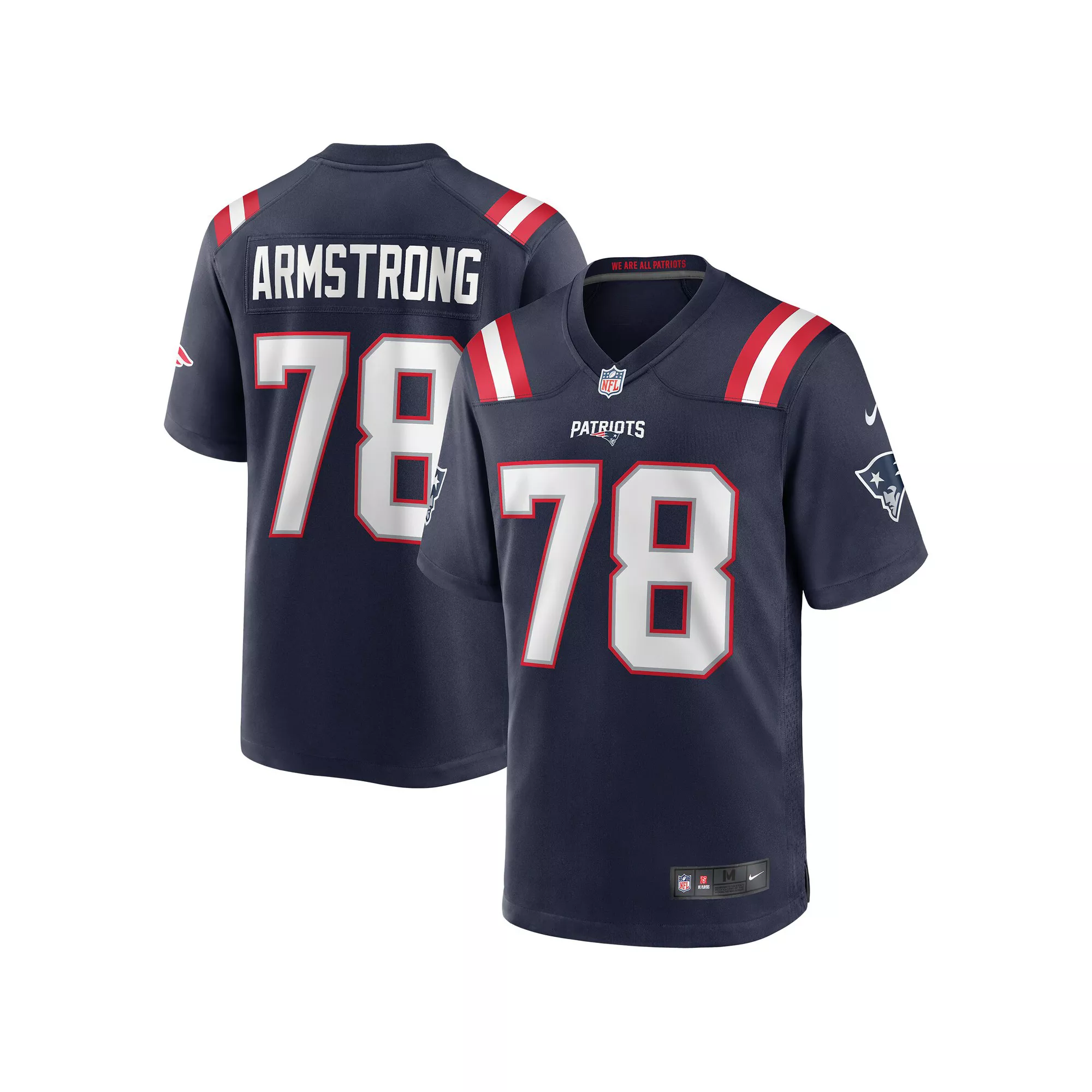 Men's Nike Bruce Armstrong Navy New England Patriots Game Retired Player Jersey