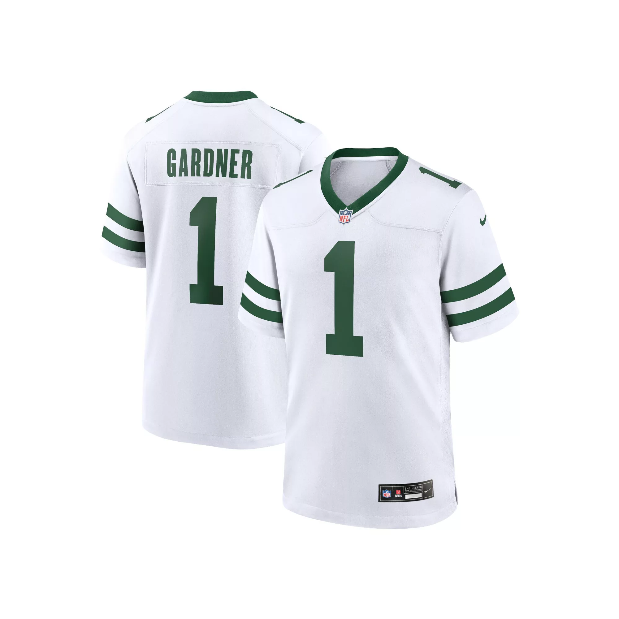 Men's Nike Ahmad Sauce Gardner White New York Jets Legacy Player Game Jersey