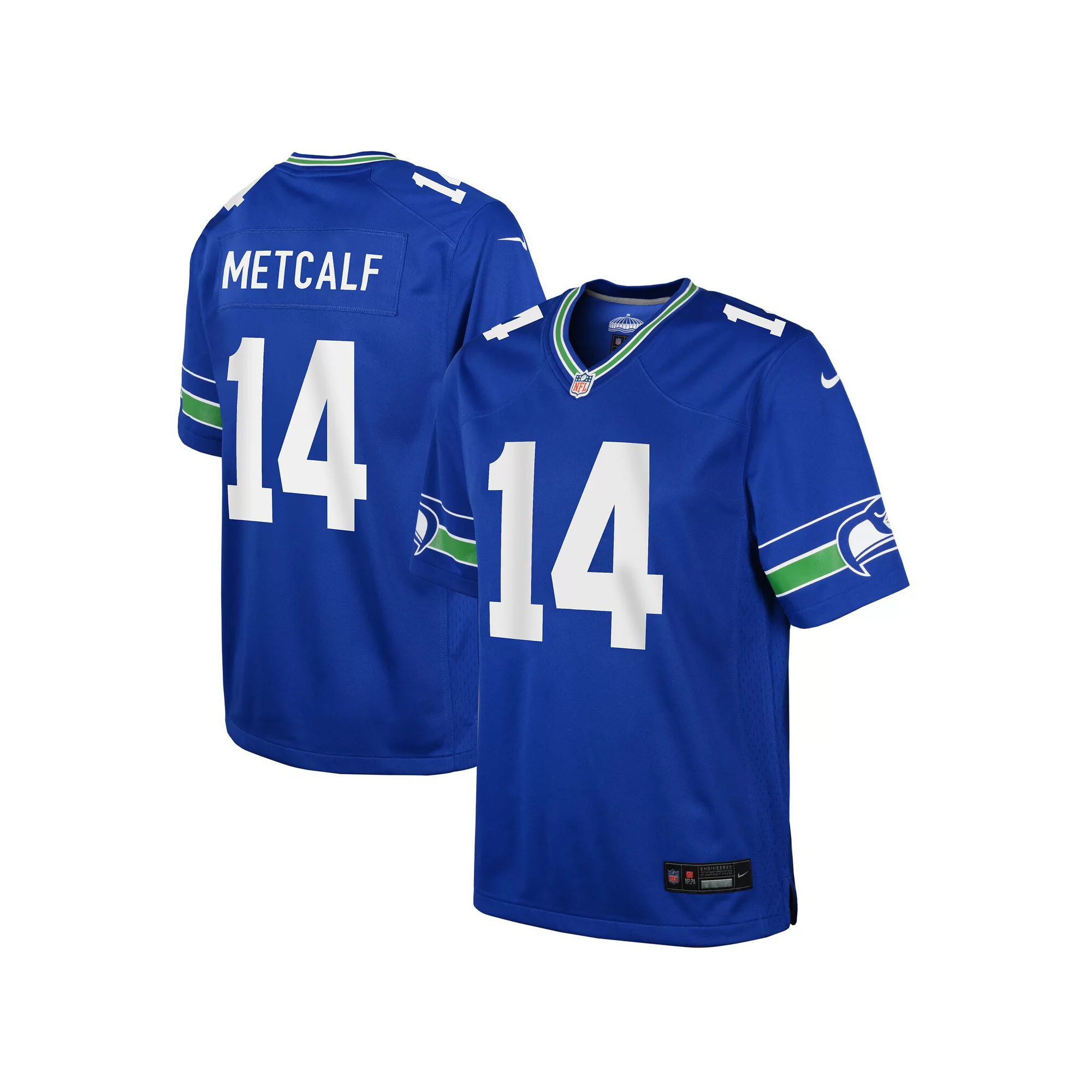 Youth Nike DK Metcalf Royal Seattle Seahawks Throwback Player Game Jersey