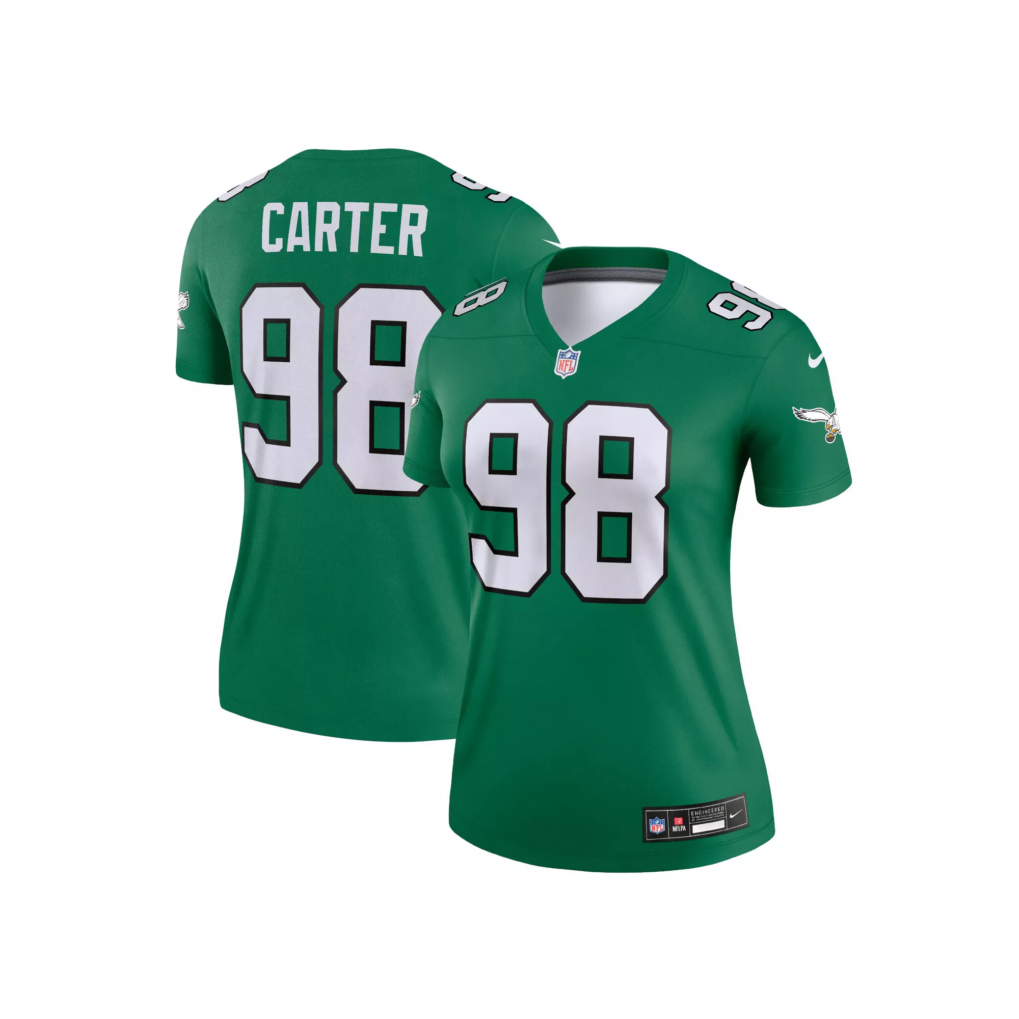 Women's Nike Jalen Carter Kelly Green Philadelphia Eagles Legend Jersey