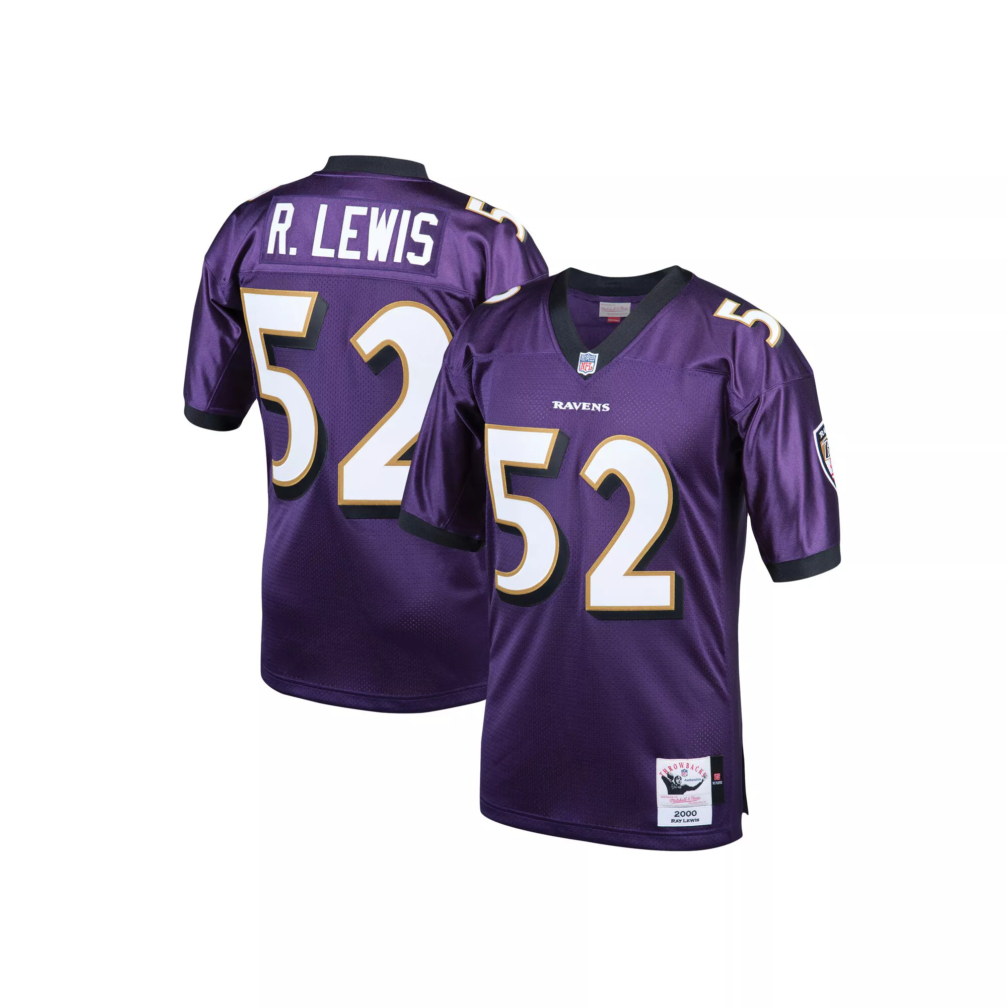 Men's Mitchell & Ness Ray Lewis Purple Baltimore Ravens 2000 Authentic Throwback Retired Player Jersey