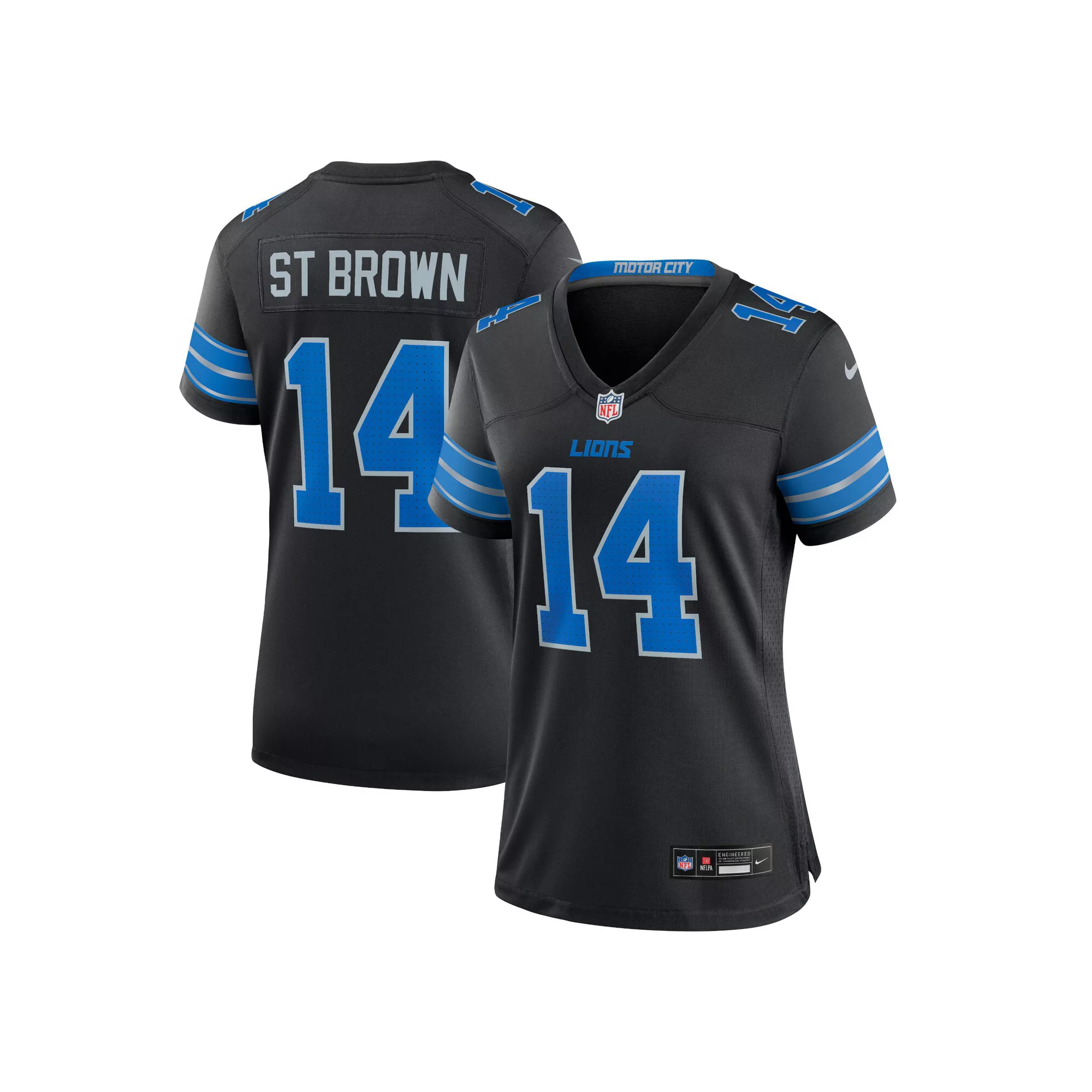 Women's Nike Amon-Ra St. Brown Black Detroit Lions 2nd Alternate Game Jersey