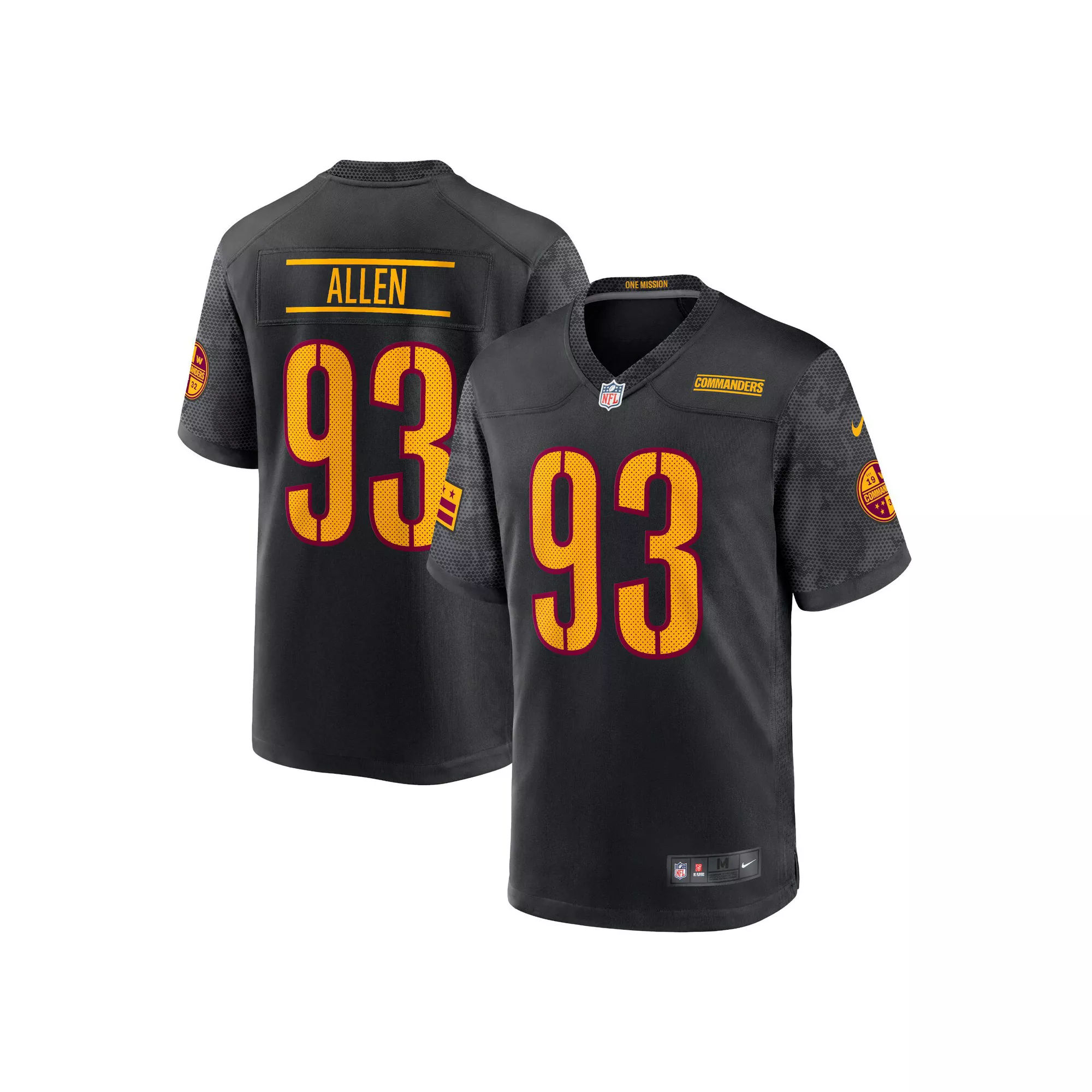 Youth Nike Jonathan Allen Black Washington Commanders Alternate Game Jersey