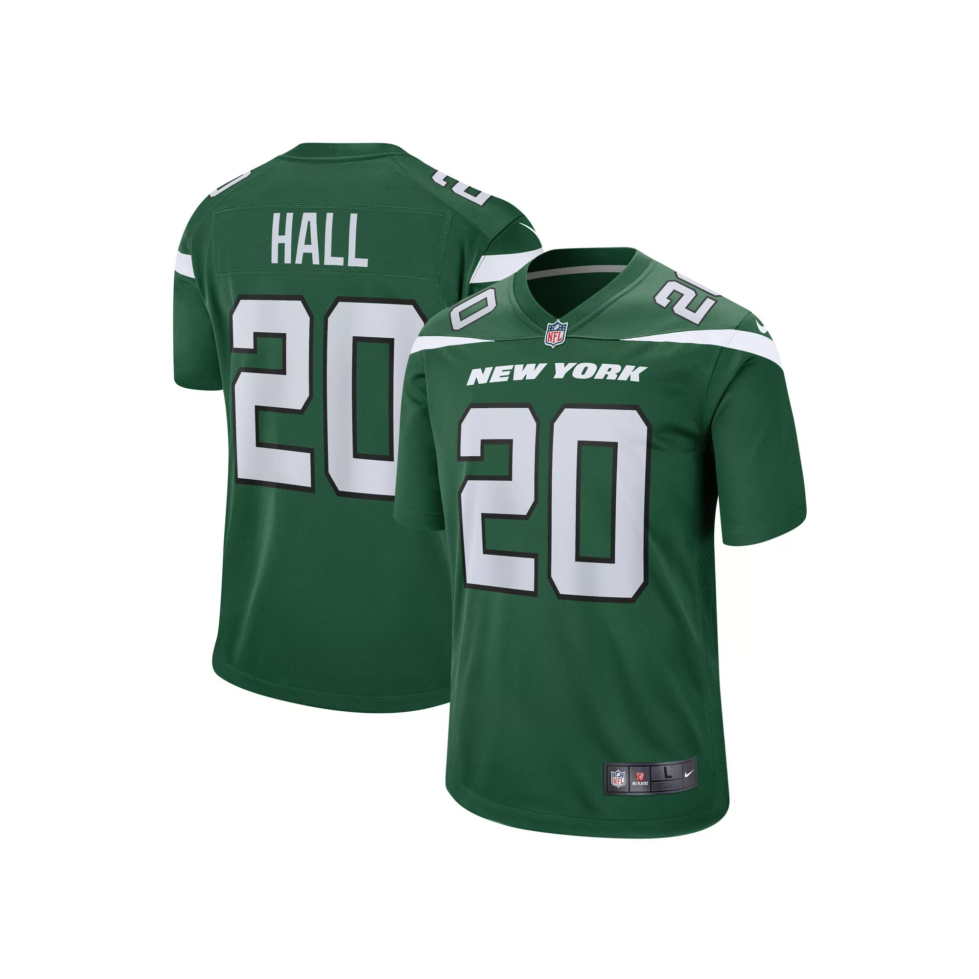 Men's Nike Breece Hall Green New York Jets Player Game Jersey