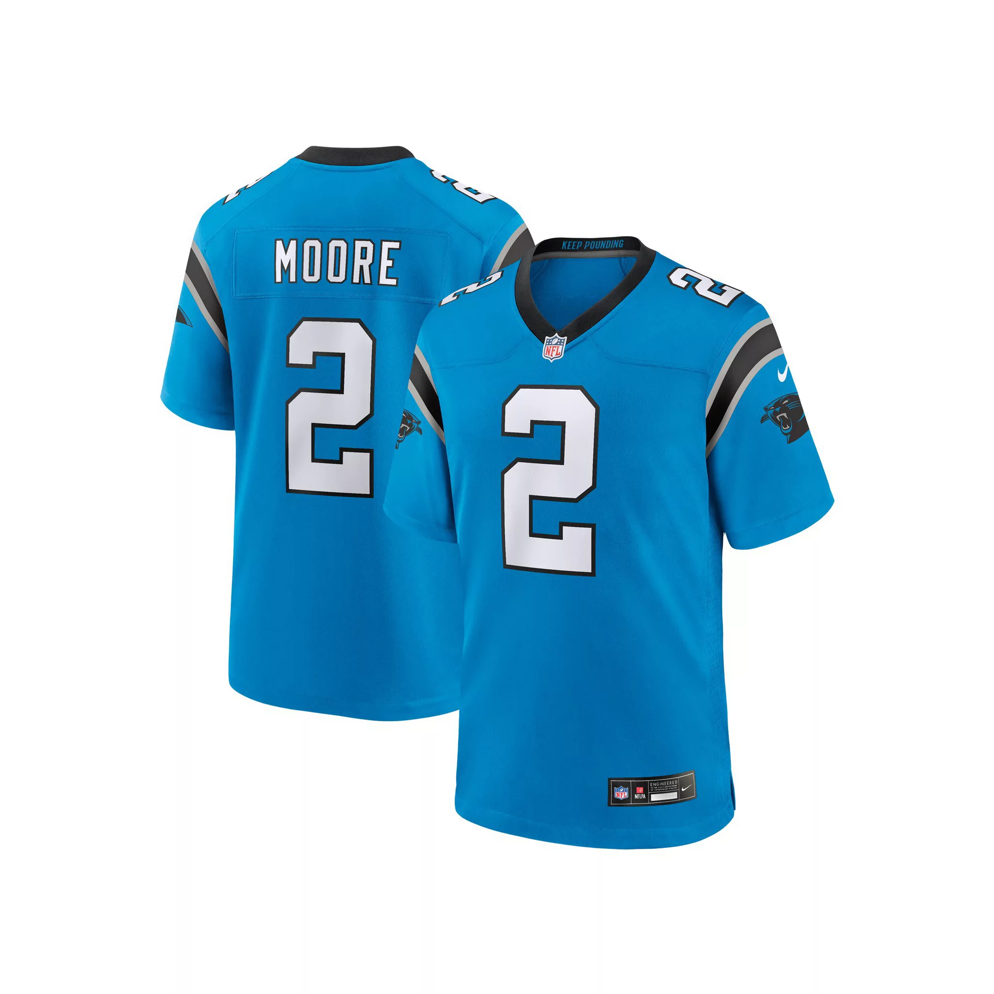 Men's Nike D.J. Moore Blue Carolina Panthers Alternate Game Jersey