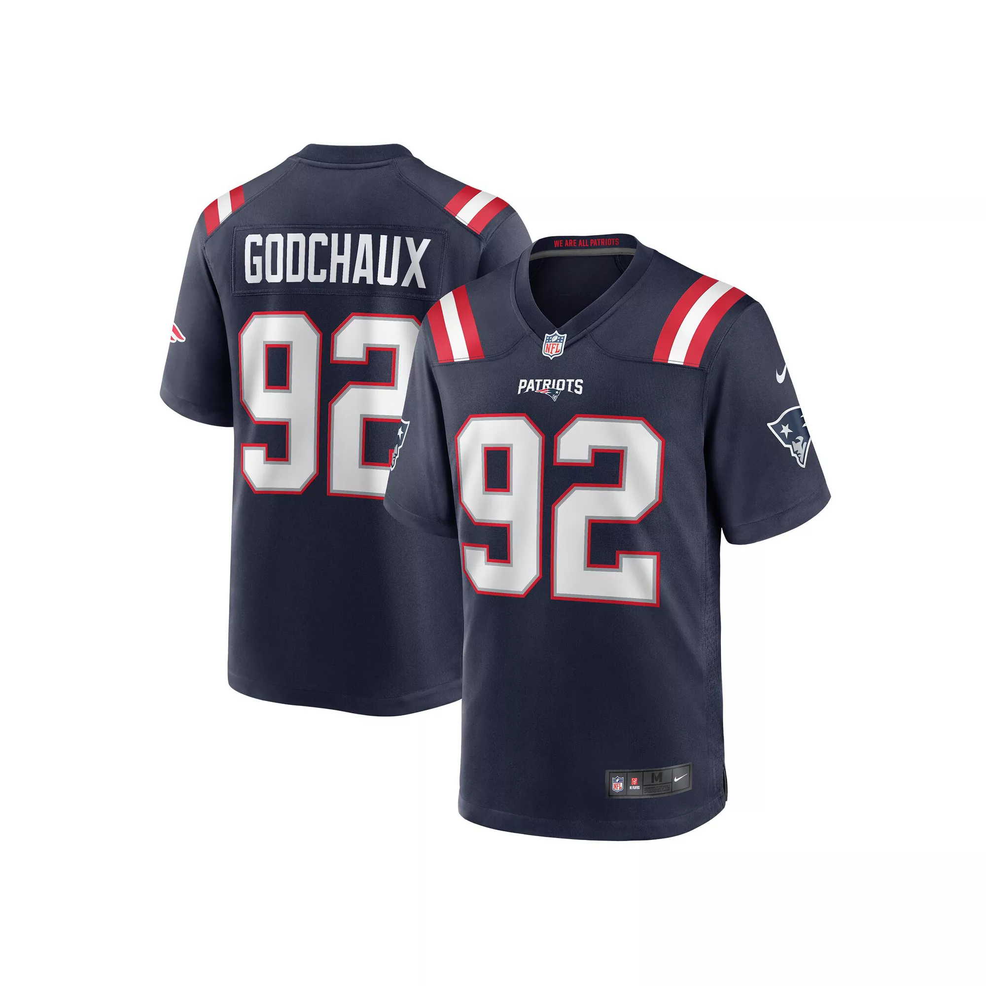 Men's Nike Davon Godchaux Navy New England Patriots Game Jersey