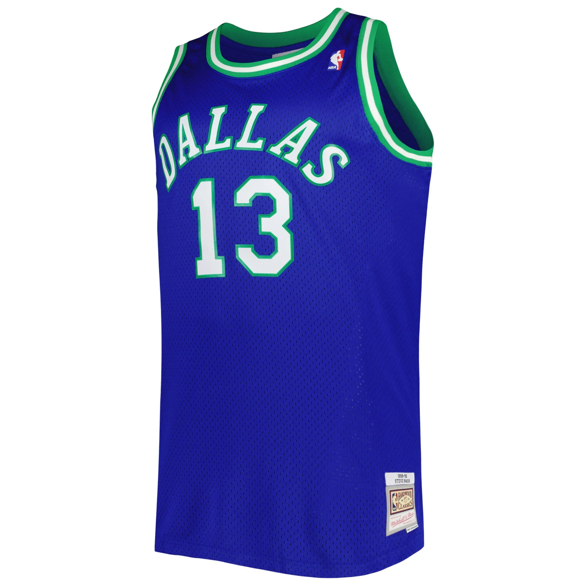 Men's Mitchell & Ness Steve Nash Blue Dallas Mavericks Big & Tall Hardwood Classics 1998/99 Swingman Jersey
