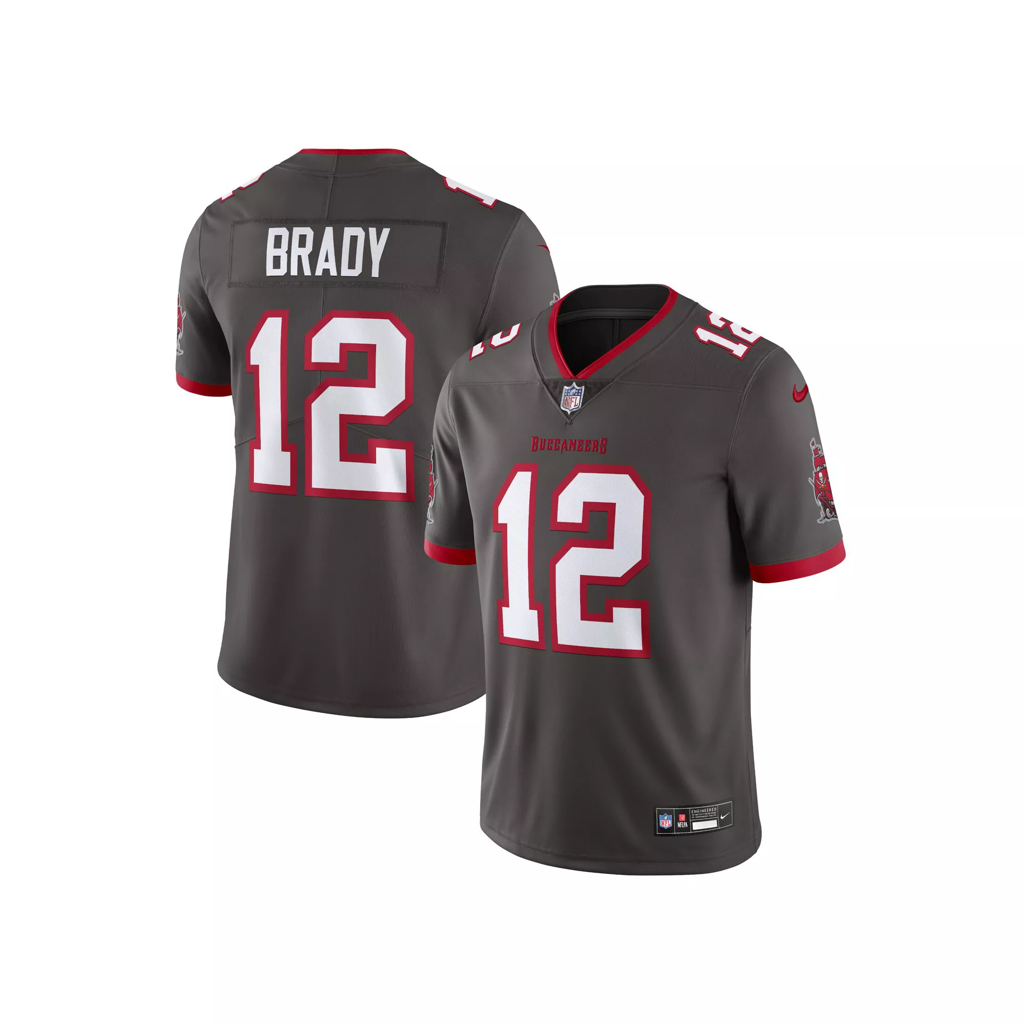 Men's Nike Tom Brady Pewter Tampa Bay Buccaneers Alternate Vapor Untouchable Limited Jersey