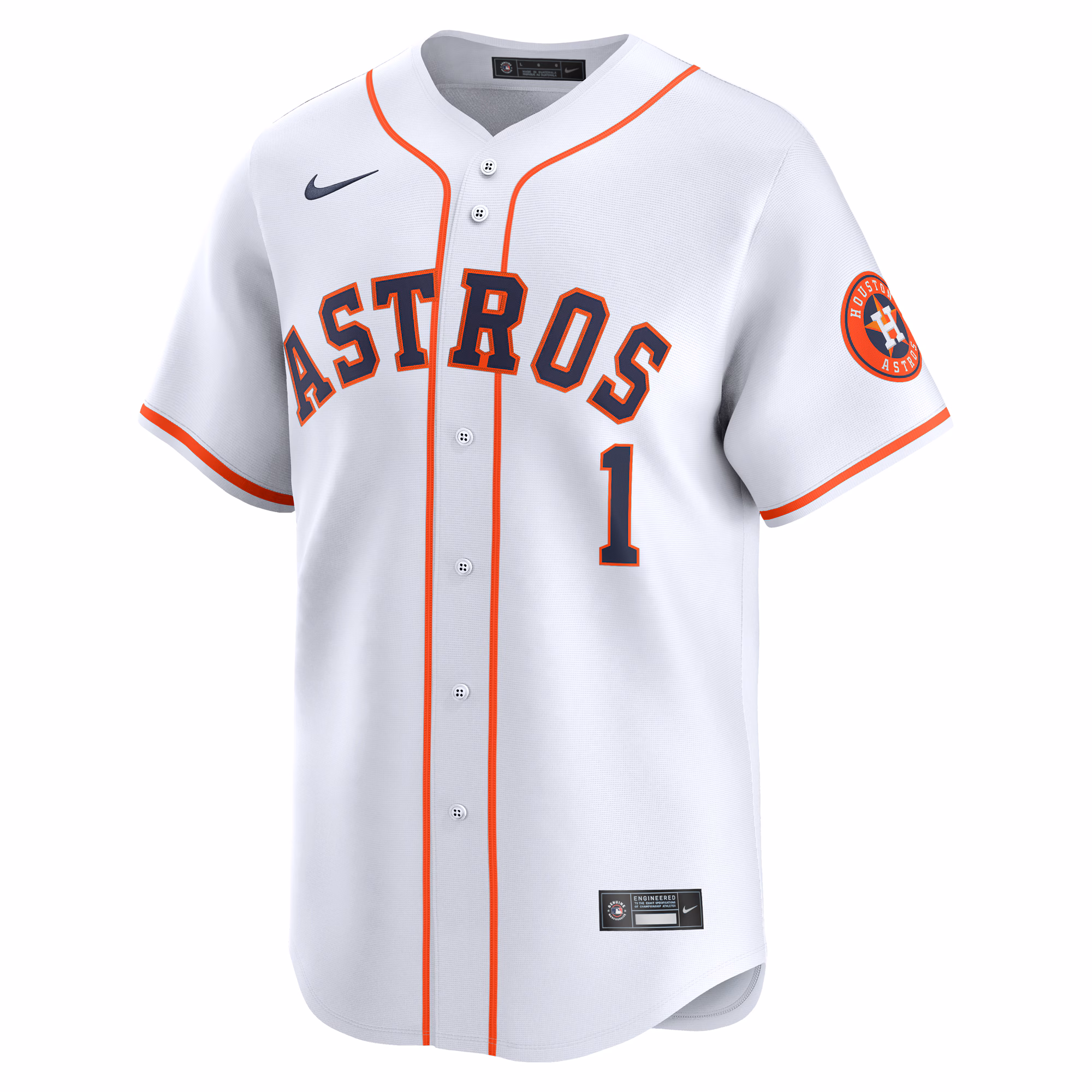 Houston Astros Nike #1 Dad Home Limited Jersey - White