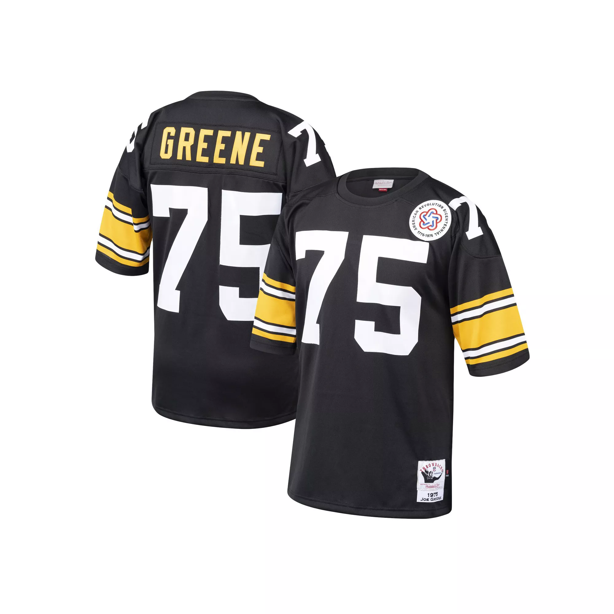 Men's Mitchell & Ness Joe Greene Black Pittsburgh Steelers 1975 Authentic Throwback Retired Player Jersey