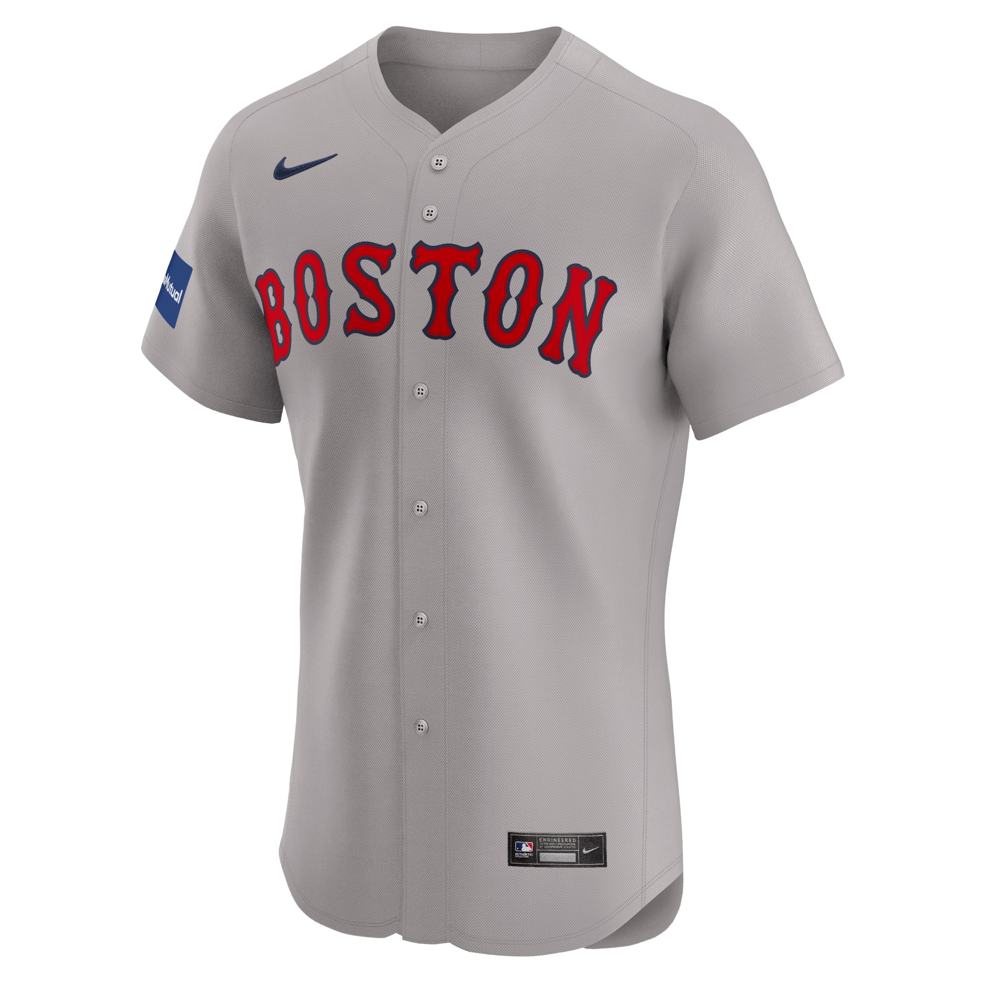 David Ortiz Boston Red Sox Nike Road Elite Sponsor Patch Player Jersey - Gray