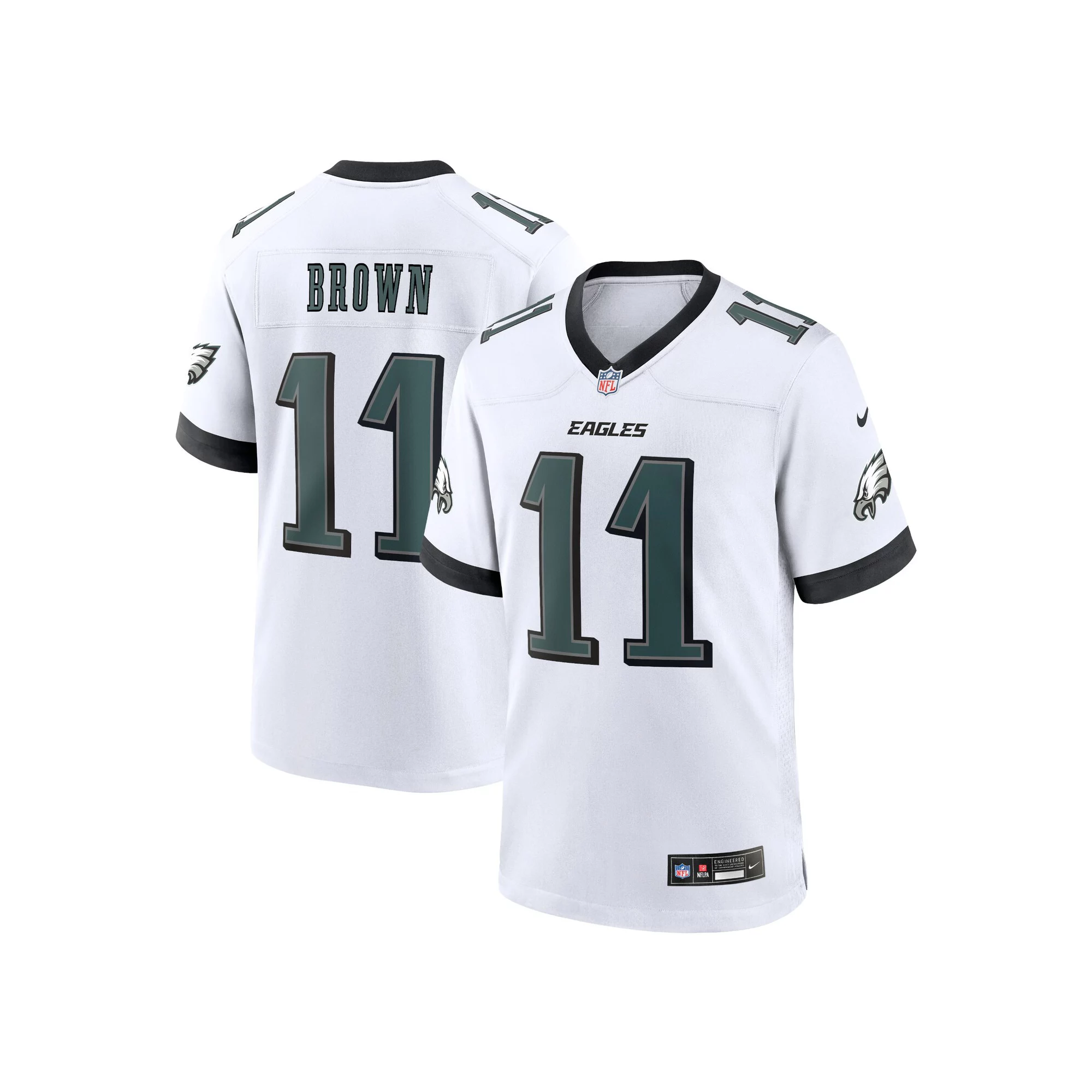Men's Nike A.J. Brown White Philadelphia Eagles White Game Jersey