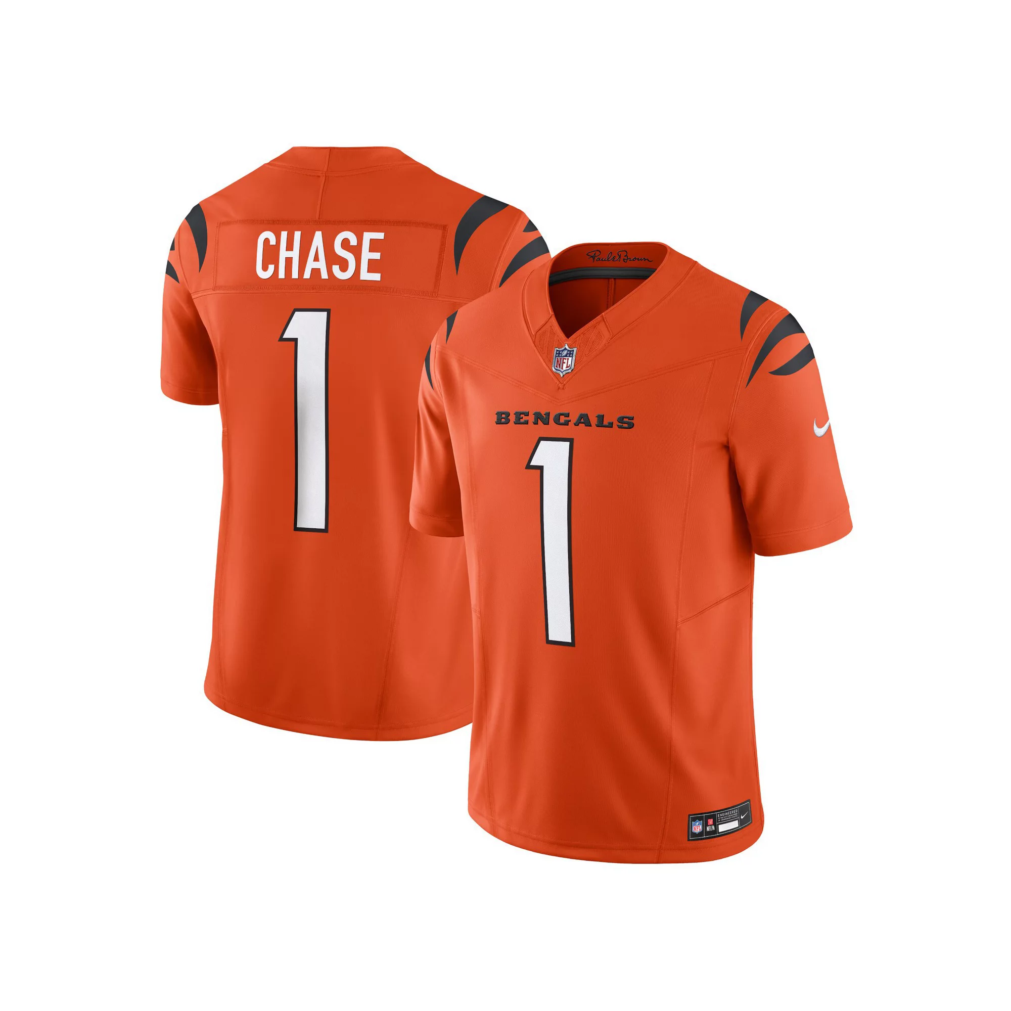 Men's Nike Ja'Marr Chase Orange Cincinnati Bengals Vapor F.U.S.E. Limited Alternate 1 Jersey