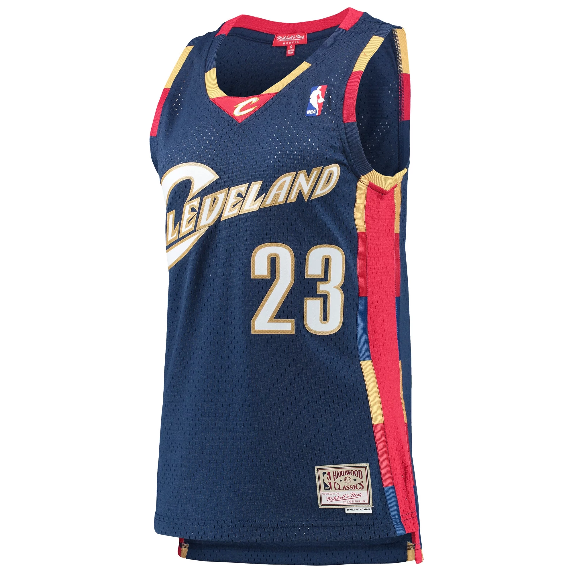 Women's Mitchell & Ness LeBron James Navy Cleveland Cavaliers Hardwood Classics Swingman Jersey