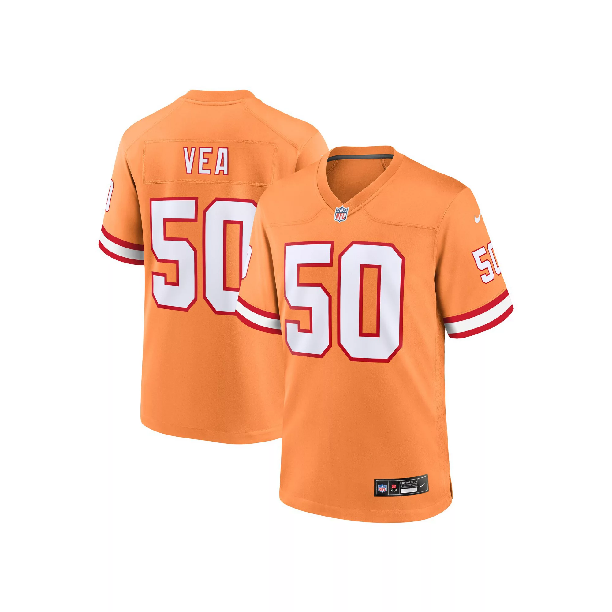 Men's Nike Vita Vea Orange Tampa Bay Buccaneers Throwback Game Jersey